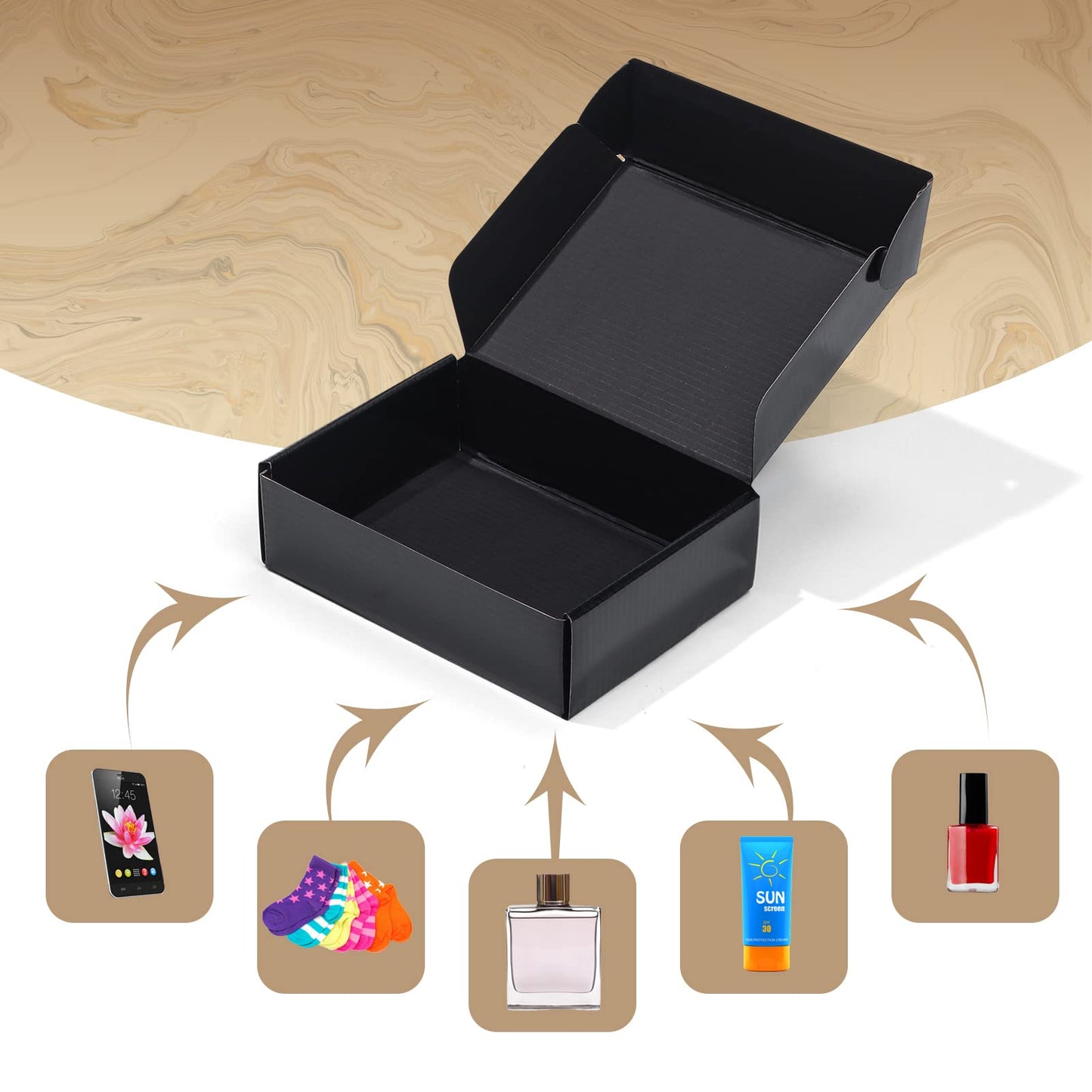 ZBEIVAN 7x5x2 Black Small Shipping Boxes, 20 Packs Corrugated Cardboard Mailer Boxes for Packaging Small Business Mailing Gifts Wrap Boxes with Lids