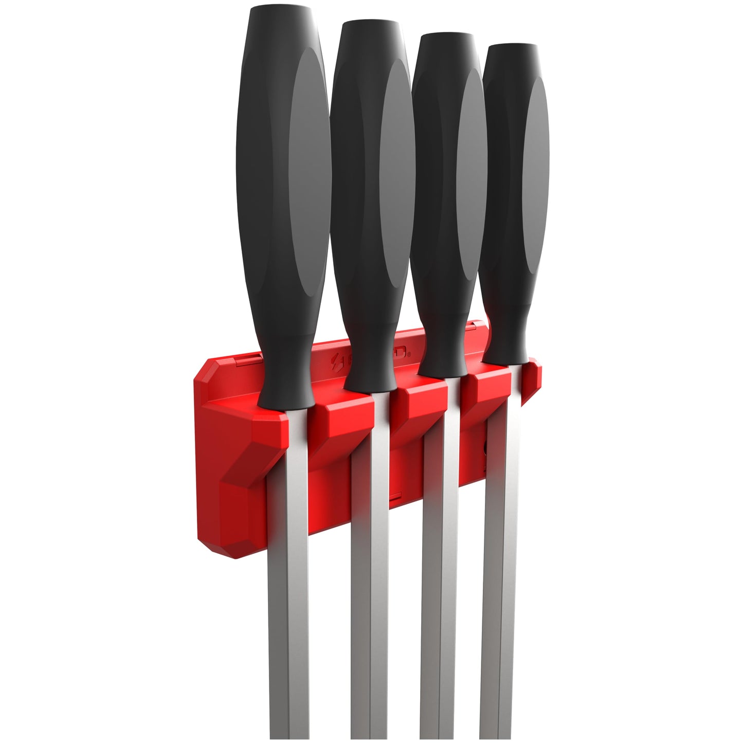 EZRED Magnetic 4 Slot Pry Bar Holder with Mounting Holes Non-Marring TPEE Low Profile Design Organization