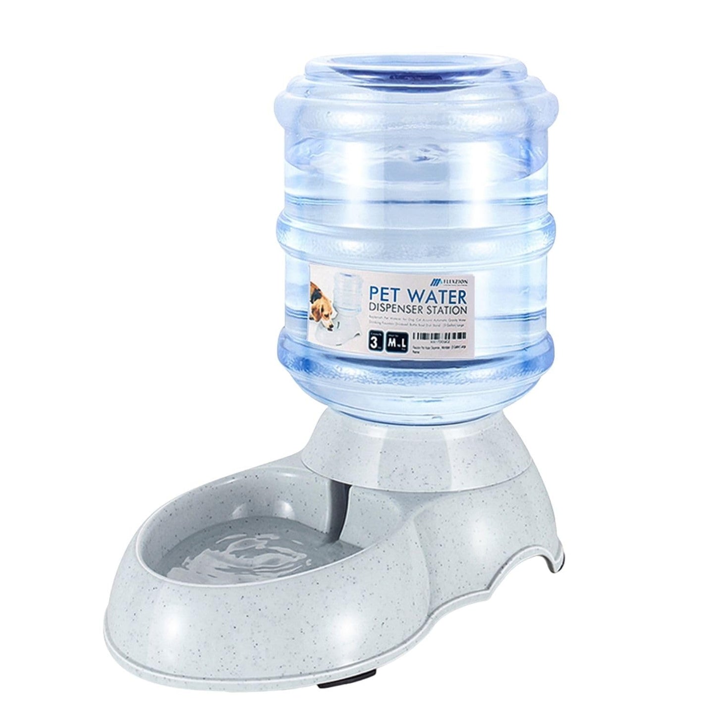 Flexzion Gravity Pet Water Dispenser Drinking Station for Dogs Cats (3 Gallon) Automatic Replenish Waterer for Small Large Breed Dog Cat Animal, Feeding Watering Fountain Supplies Bottle Dish Bowl