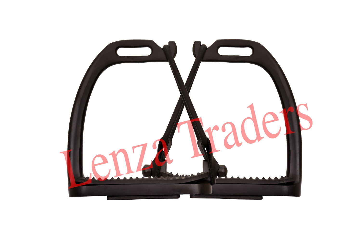 Peacock Black Matte Safety Stirrups Horse Riding S/Steel with TREADS (4.5" inch)