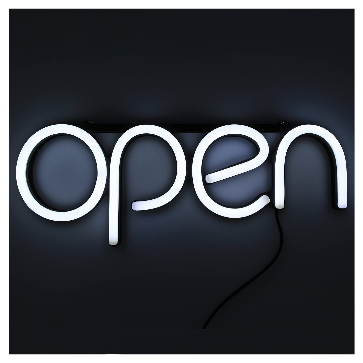 Open Signs for Business,LED Neon Open Sign,40x15 cm Lighted Sign for Restaurants Offices Retail Shops Window Storefronts,12V/1A Power Supply,with ON/OFF Switch (Horizontal White)
