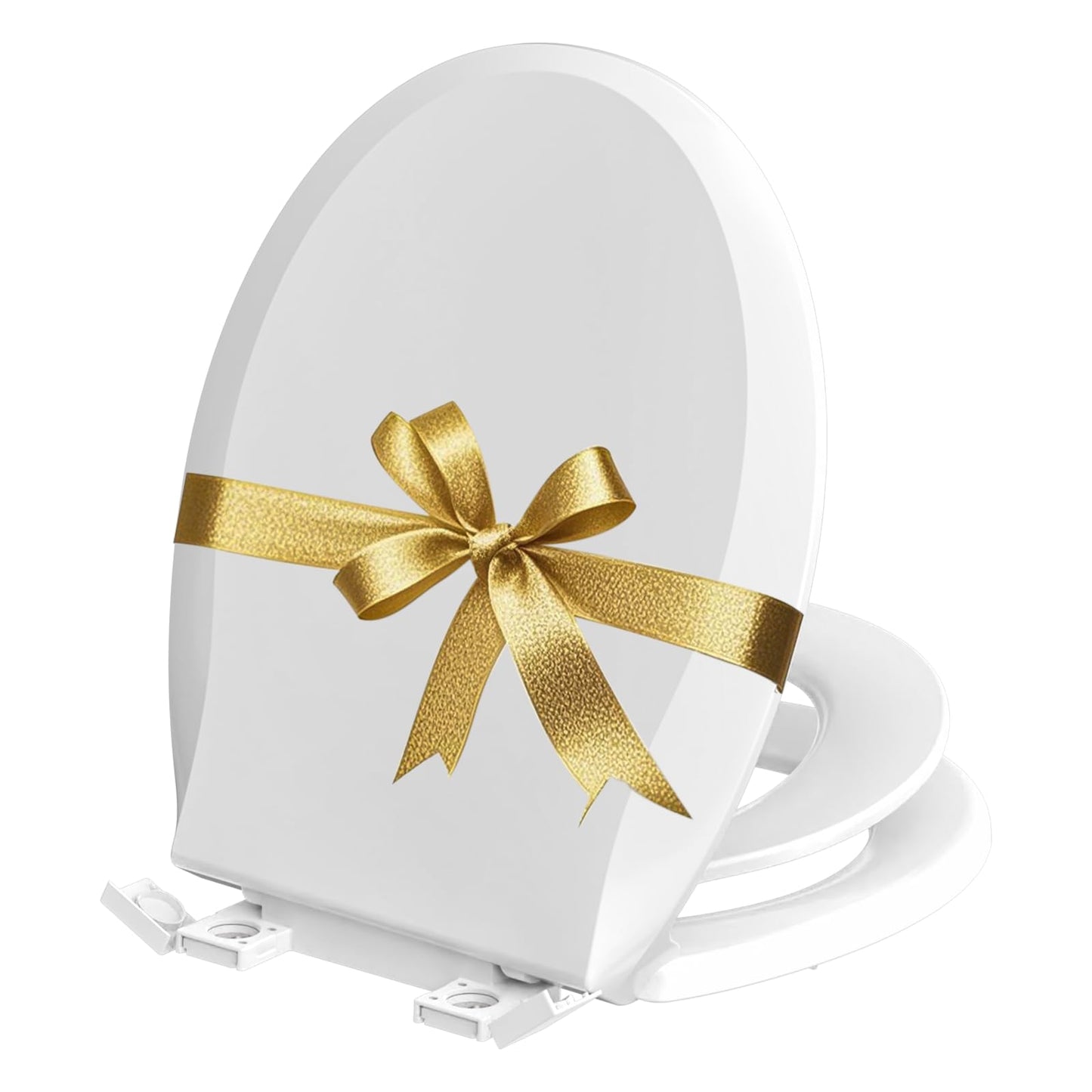 Aünsffer Potty Training Toilet Seat Round 2 in 1, Family Toilet Seat with Built-in Child Seat, Soft Close + Quick Release, Quiet and Easy Clean, Upgraded Plastic, White
