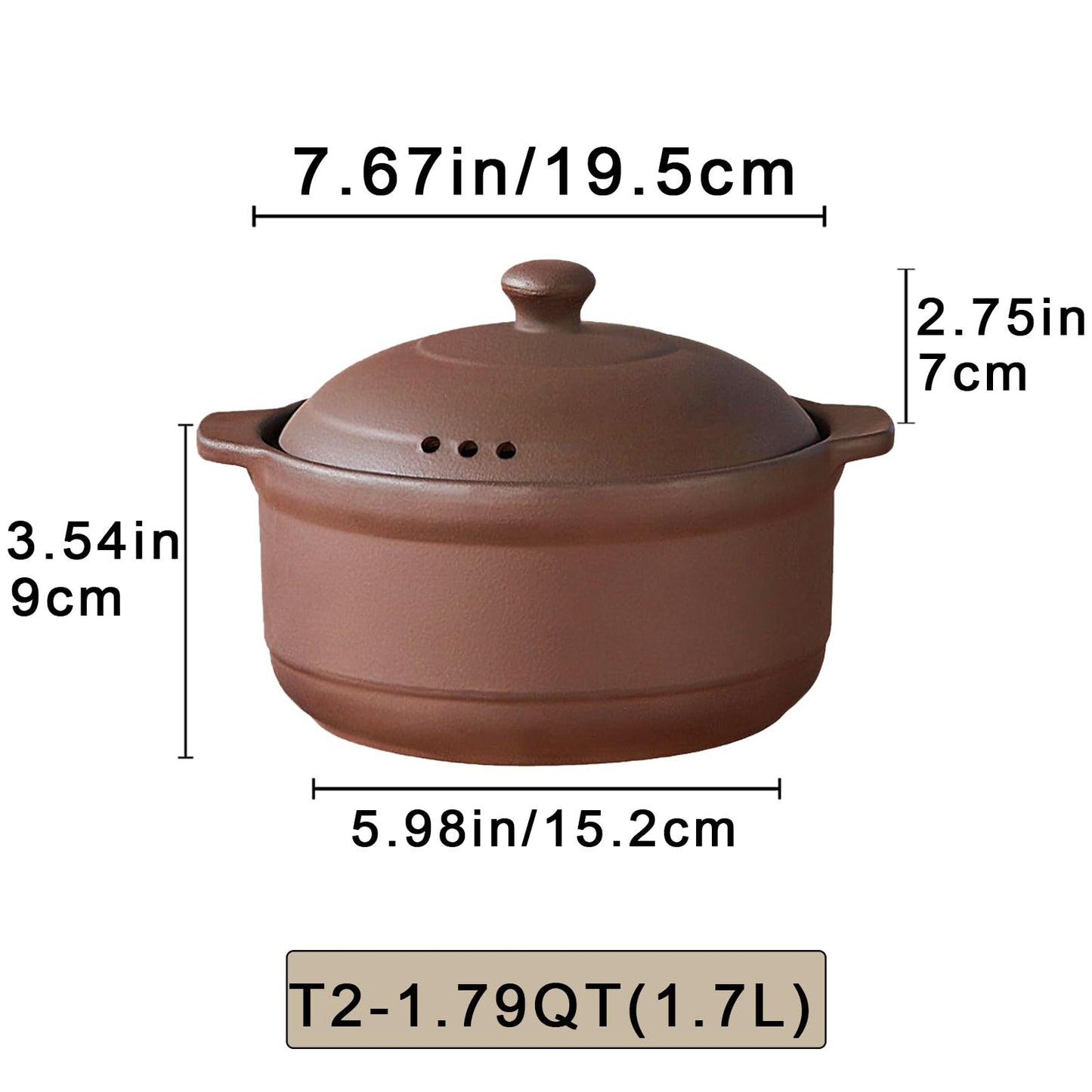 Natural Terracotta Casserole with Lids Clay Pots for Cooking, Unglazed Earthenware Rice Pots