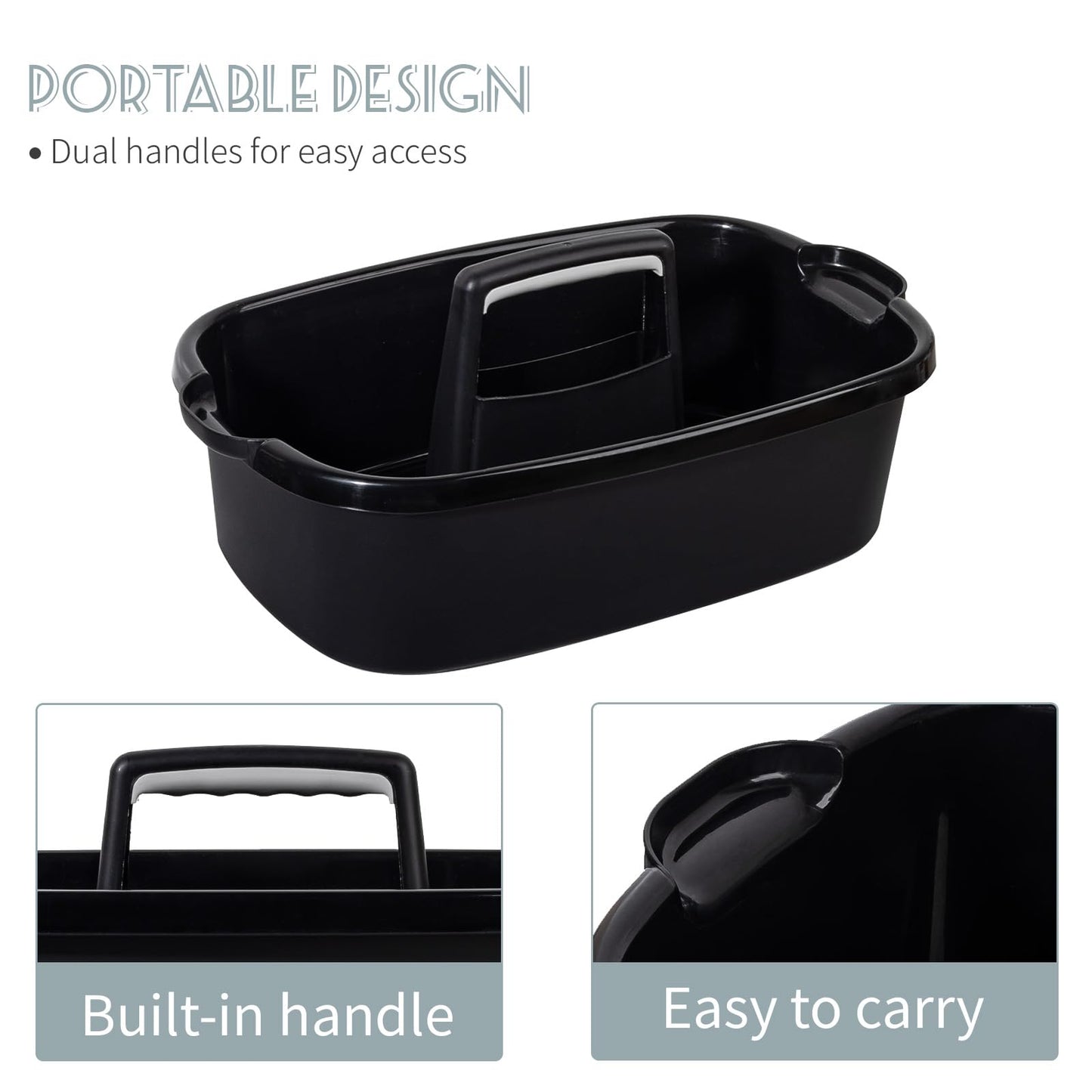 Large Portable Cleaning Supplies Basket Shower Caddy Supplies Organizer with Handle Plastic Bucket Tool Storage for Bathroom Bedroom Kitchen College Dorm
