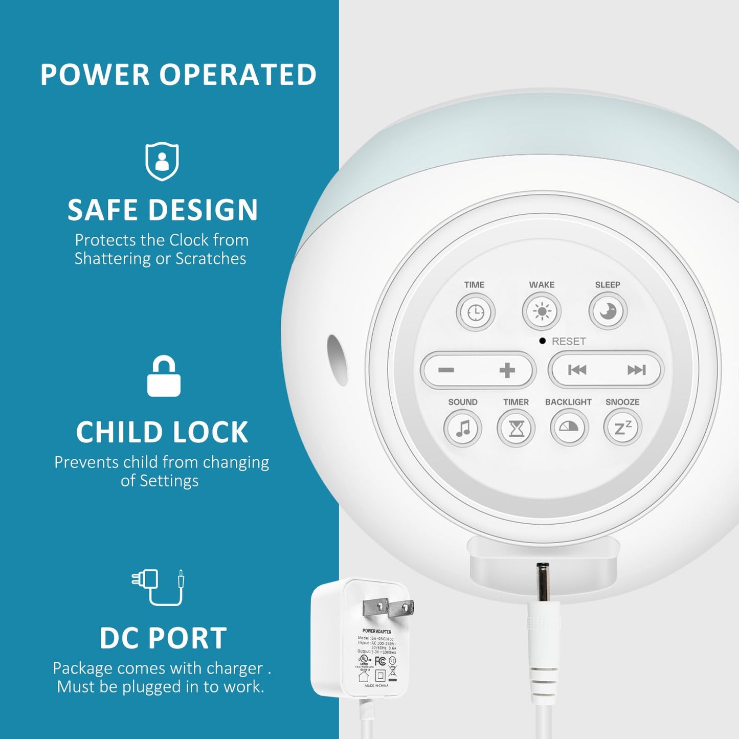 I.Code Sun & Moon Rise Kids Alarm Clock, Children's Sleep Trainer, Sleep Sound Machine, Wake Up Light & Night Light, Teach Kids Day & Night