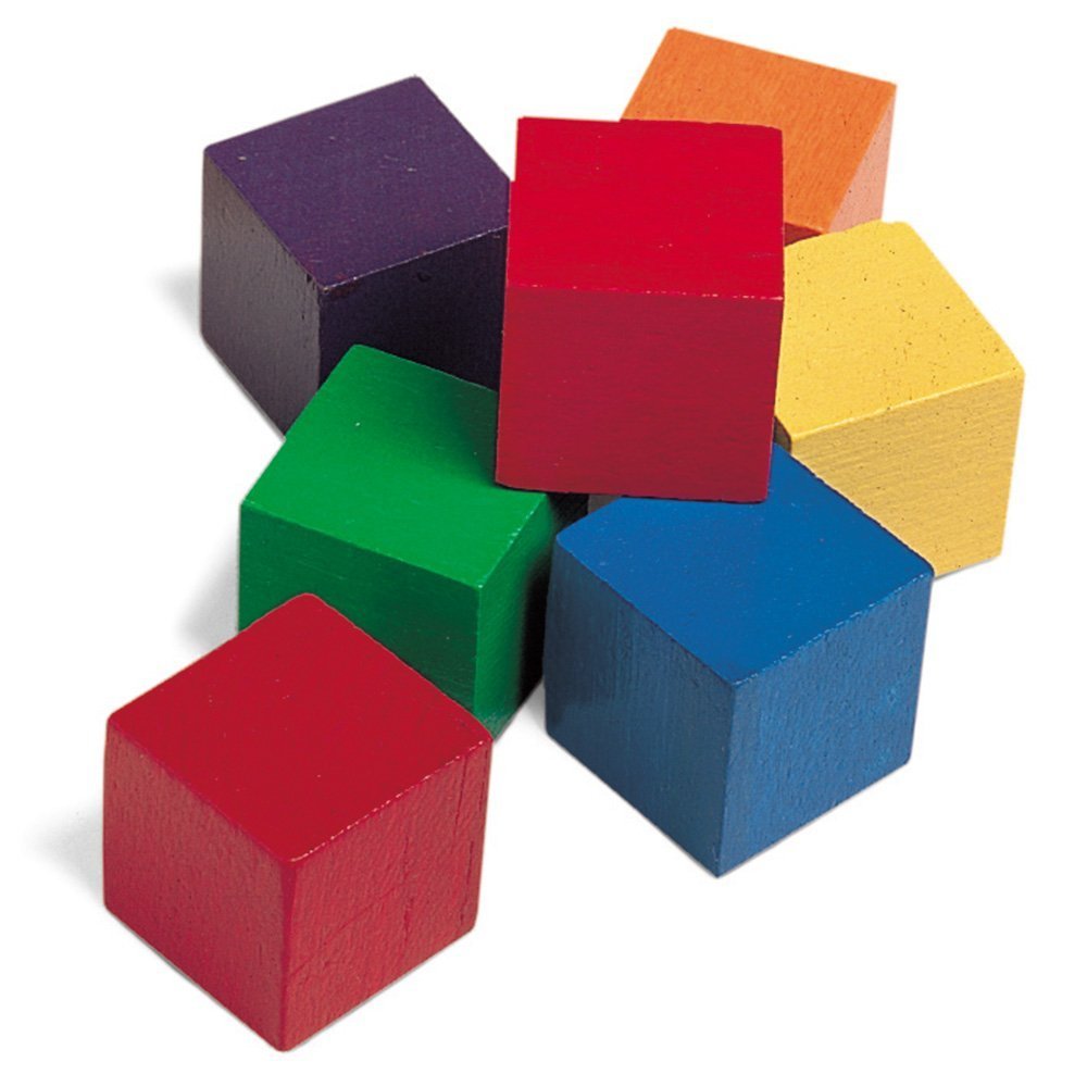 Learning Resources LER0136 One Inch Wooden Color Cubes, Counting & Sorting Skills, 102 Pieces, Ages 4+