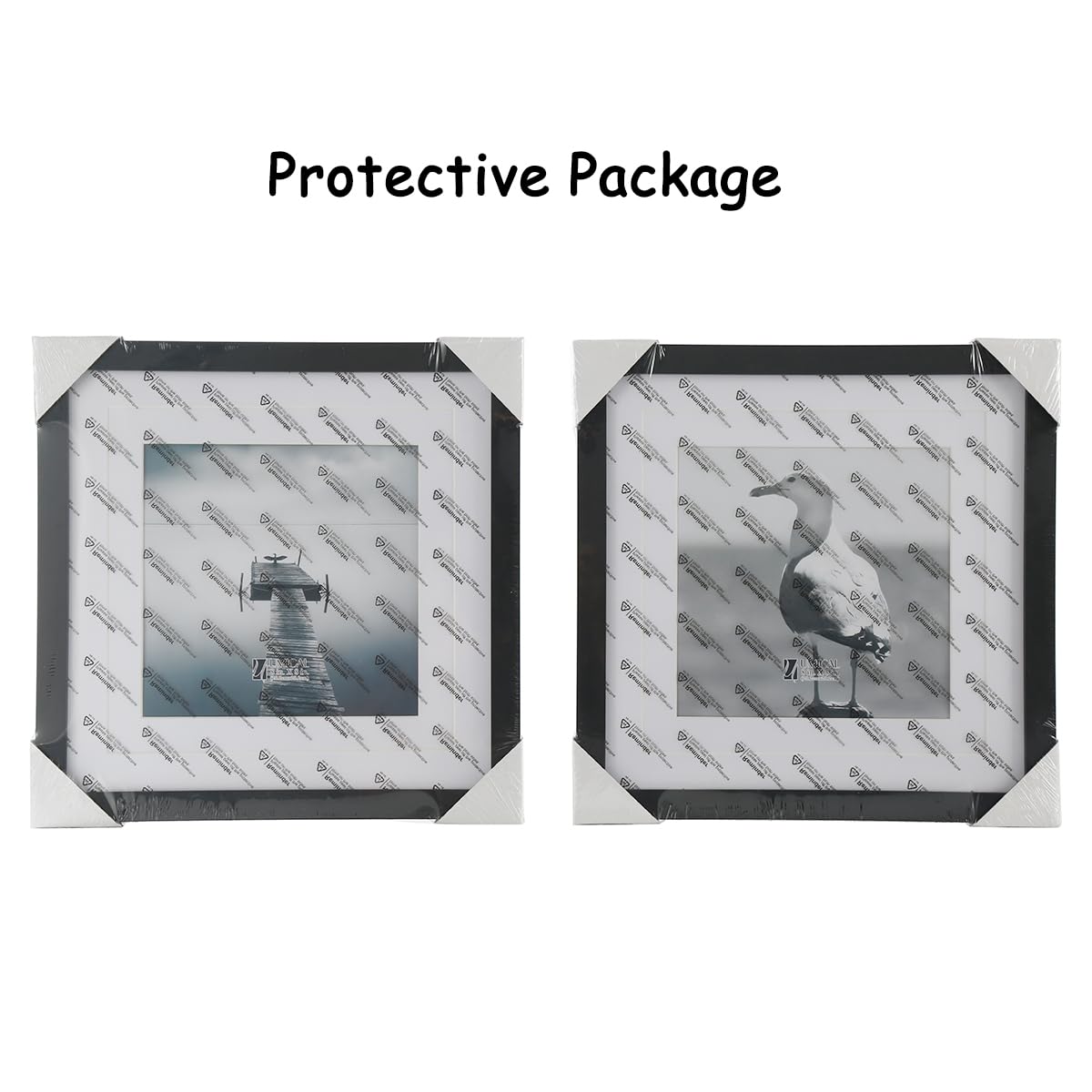 UMICAL 12x12 Picture Frames Set of 2 Display 10x10 or 8x8 Pictures with Mat or 12x12 Pictures without Mat Square Wood Black Photo Frames with HD Plexiglass for Tabletop Stand and Wall Mounting