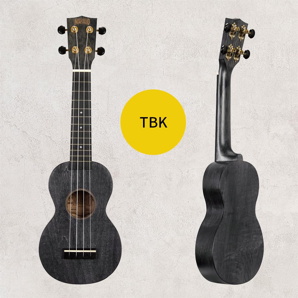 Mahalo Slimline Series Soprano Ukulele With Carrying Bag, Transparent Brown