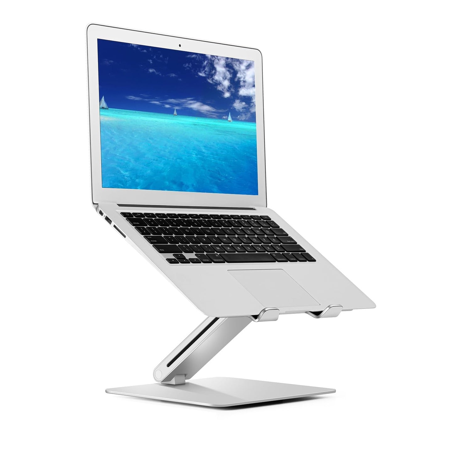 SHOPPINGALL Adjustable and Foldable Laptop Stand, Ergonomic and Portable Aluminum Laptop and Tablets Riser for Desk, Fits All Laptops and Notebooks and Tables up to 17 Inch - SA-LS1