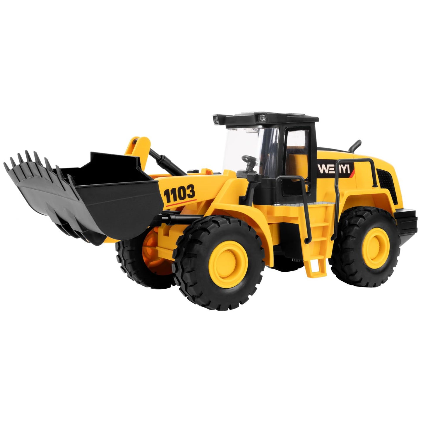 Bulldozer Toy, 16" Front Loader, 1:10 Scale Classics Bulldozer, Wheel Loader with Real Working Arm & Bucket, Lights & Sounds Construction Vehicle Toy for Kids Ages 3+ - Easter Gifts