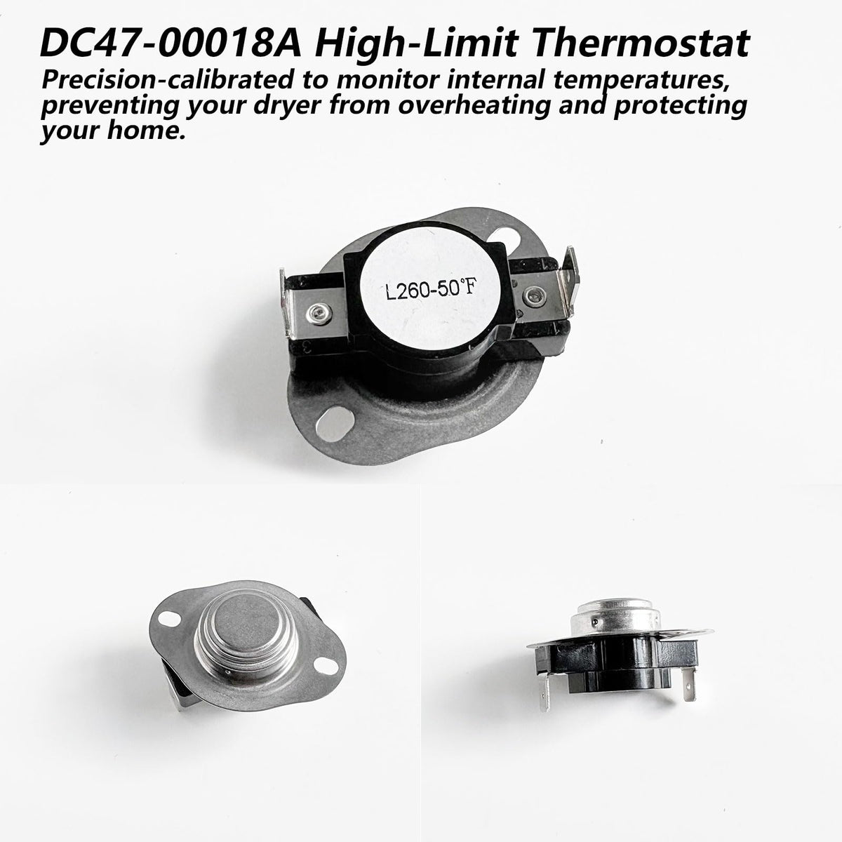 DC47-00019A Dryer Heating Element Repair Kit for Samsung DV42H5000EW/A3 DV45H7000EW/A2 DV48H7400EW/A2 - Includes DC96-00887A Thermal Fuse, DC47-00018A Thermostat, DC47-00016A & DC32-00007A