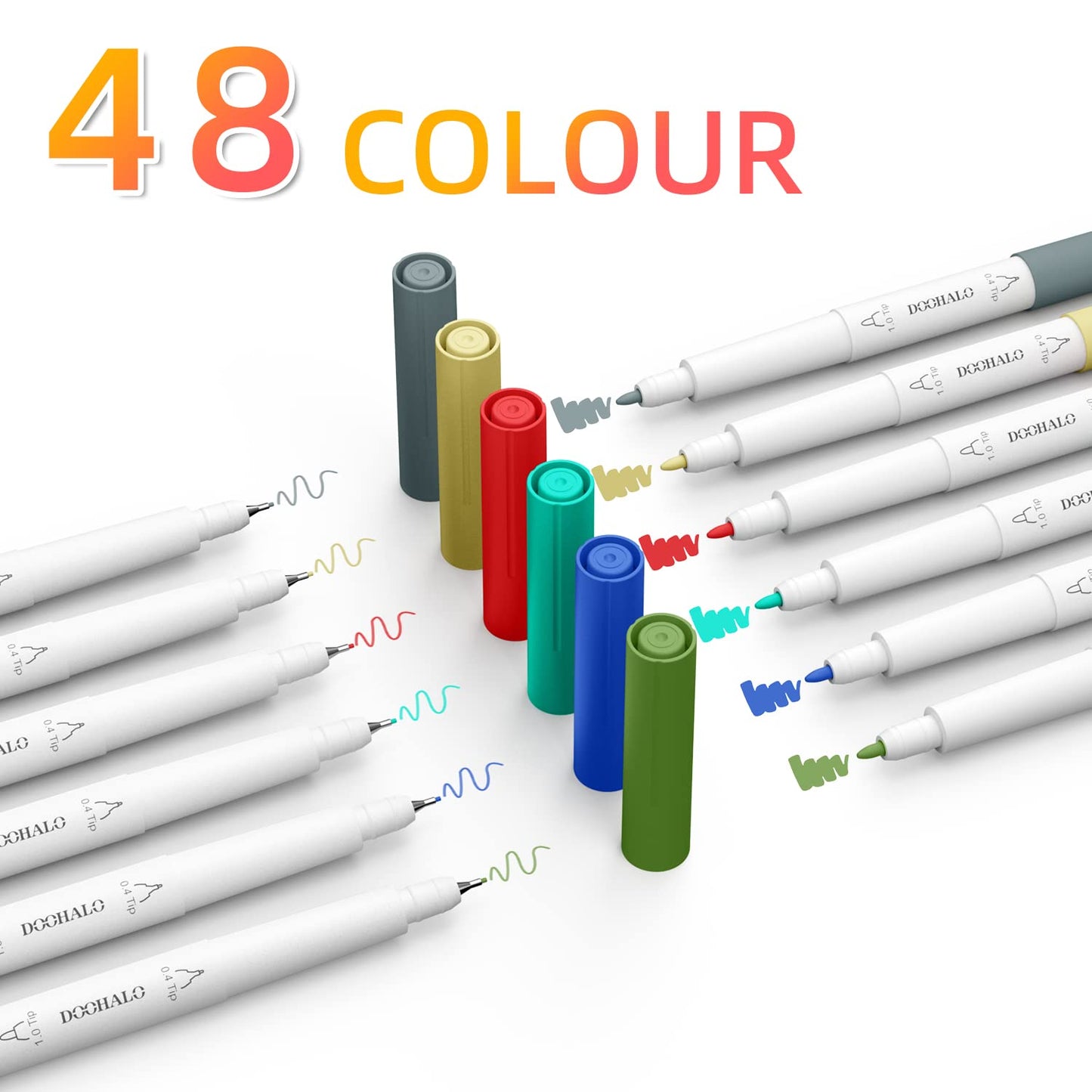 DOOHALO Fine Point Pens for Cricut Maker 3/Maker/Explore 3/Air 2/Air/One Dual Tips Pens with 0.4/1.0 Tip 48 Packs per Set for Writing Drawing Accessories for Art Craft