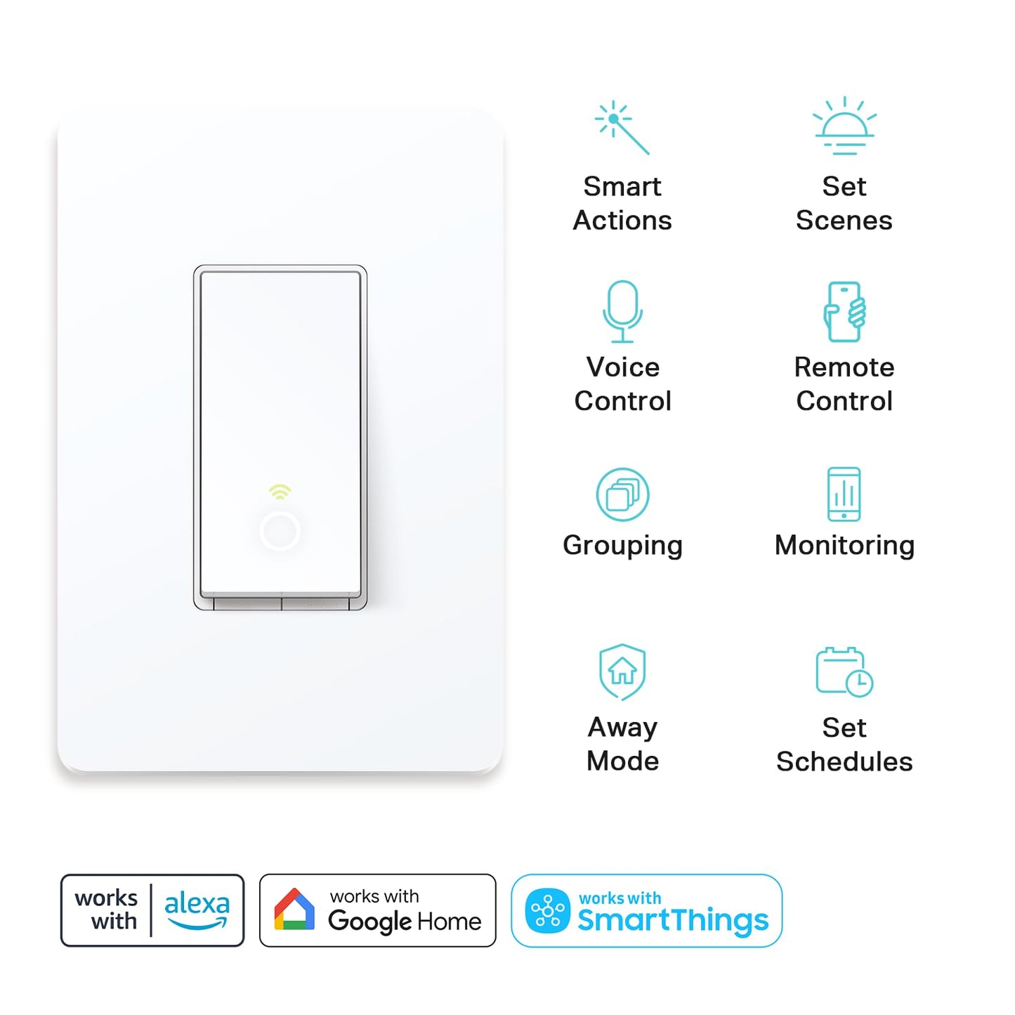 Kasa Smart 3-Way Light Switch Kit by TP-Link (HS210 KIT) - Neutral Wire and 2.4GHz Wi-Fi Connection Required, Works with Alexa and Google Home, No Hub Required, UL Certified, White,2 Count (Pack of 1)