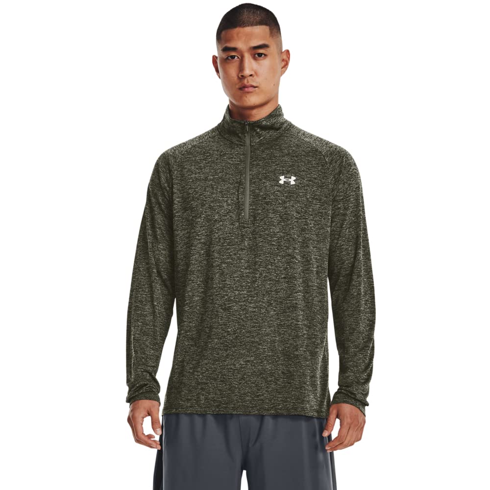 Under Armour Men's Standard Tech 2.0 1/2 Zip, (391) Marine OD Green/Black/White, Medium