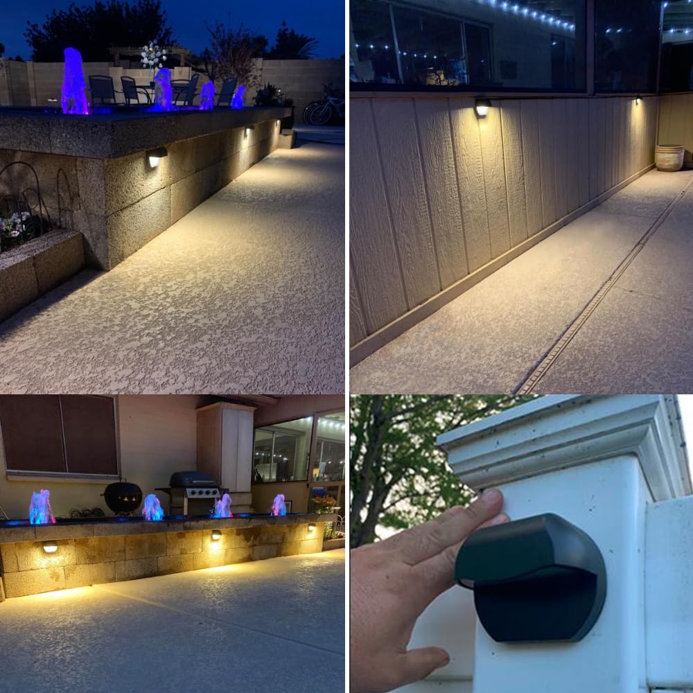 Leelands Outdoor Deck Lights LED Landscape Lighting Low Voltage 12V AC/DC Cast Aluminum Patio Post Step Lights Fence Retaining Wall Mounting Light Warm White Textured Black Finish Pack of 2