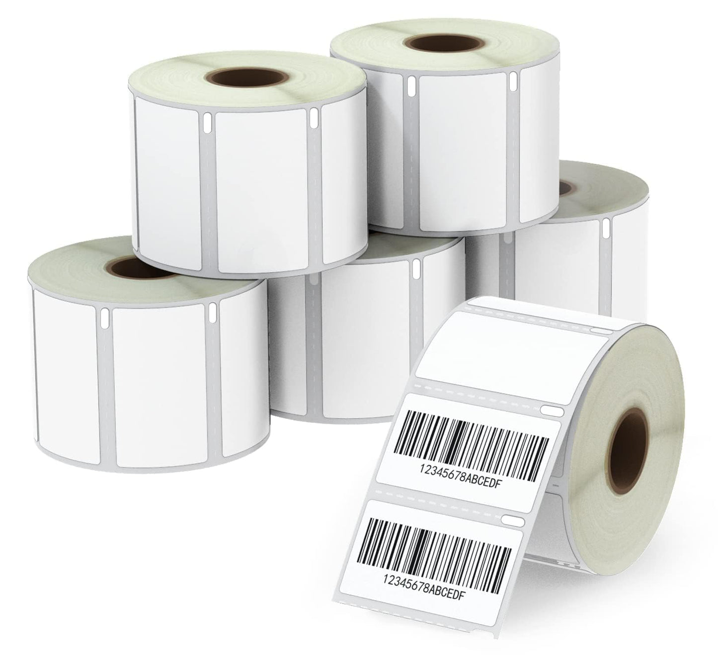 BETCKEY - Compatible DYMO 30334 (2-1/4" x 1-1/4") Multipurpose Barcode/FNSKU Labels, Perforated, Compatible with DYMO Labelwriter 450, 4XL, NOT Fit 550 & 5XL [6 Rolls/6000 Labels]