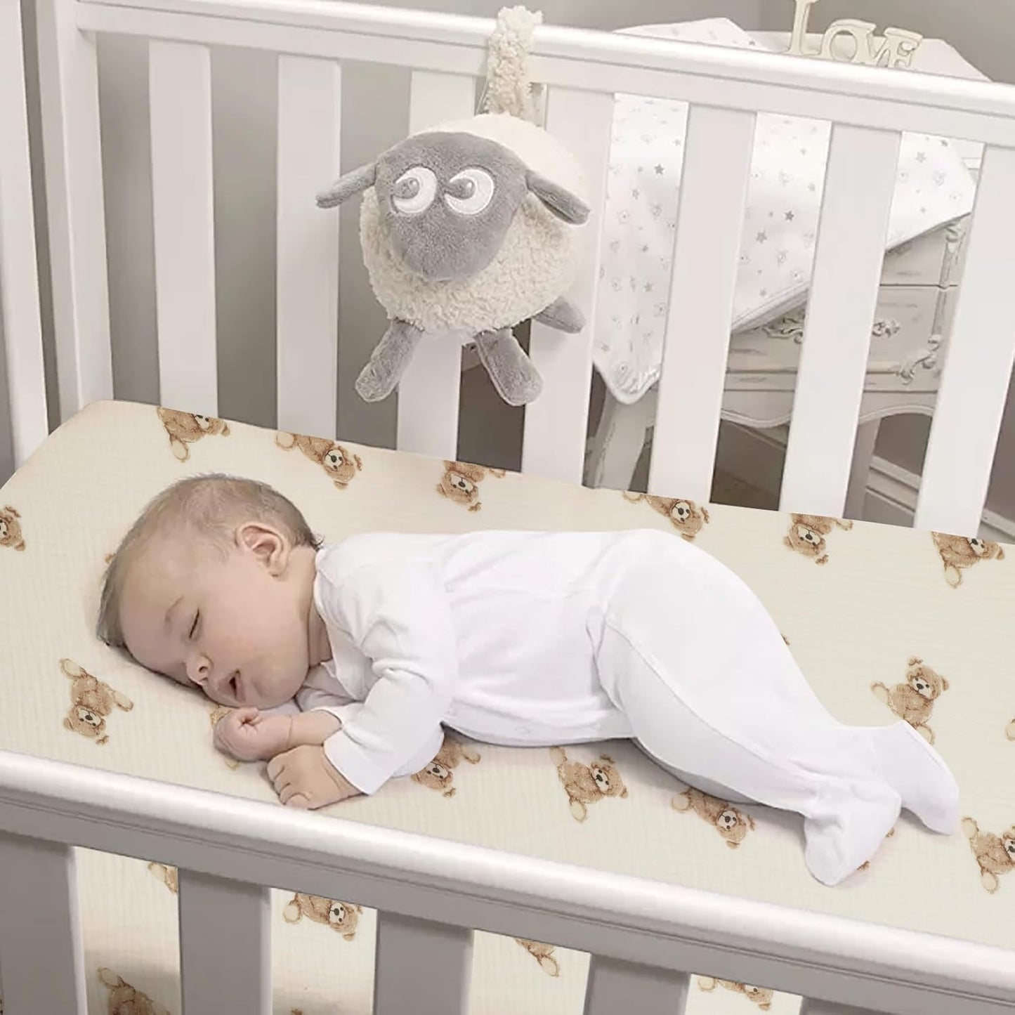 Organic Crib Sheets Fitted Crib Mattress Sheet 2 Pack 52x28 Inches 100% Muslin Cotton for Baby Girls & Boys, Soft Boho Neutral Toddler Bed Sheets Fits Well Standard Size Crib Mattress 28x52 Inches