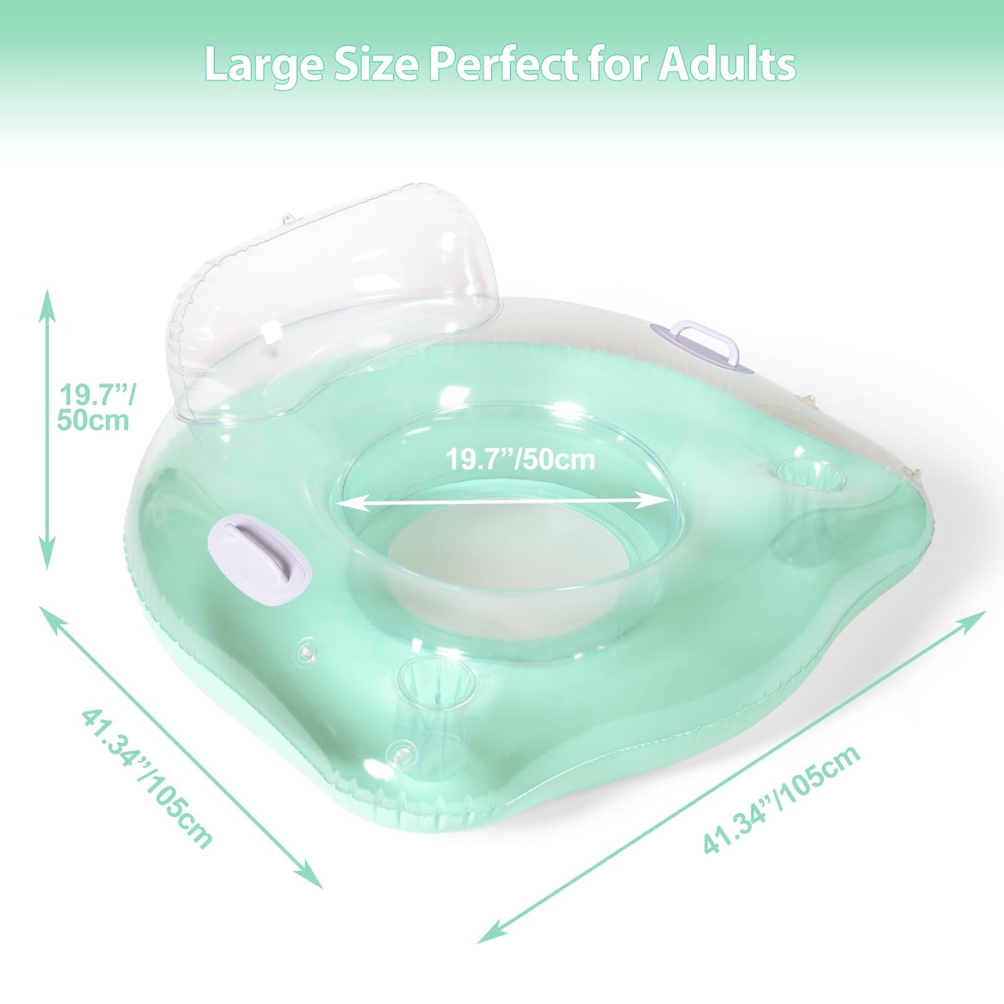Float Joy Pool Floaties for Adults Pool Floats Heavy Duty River Tubes Inflatable Pool Lounger and Chair with Cup Holders Pool Toys