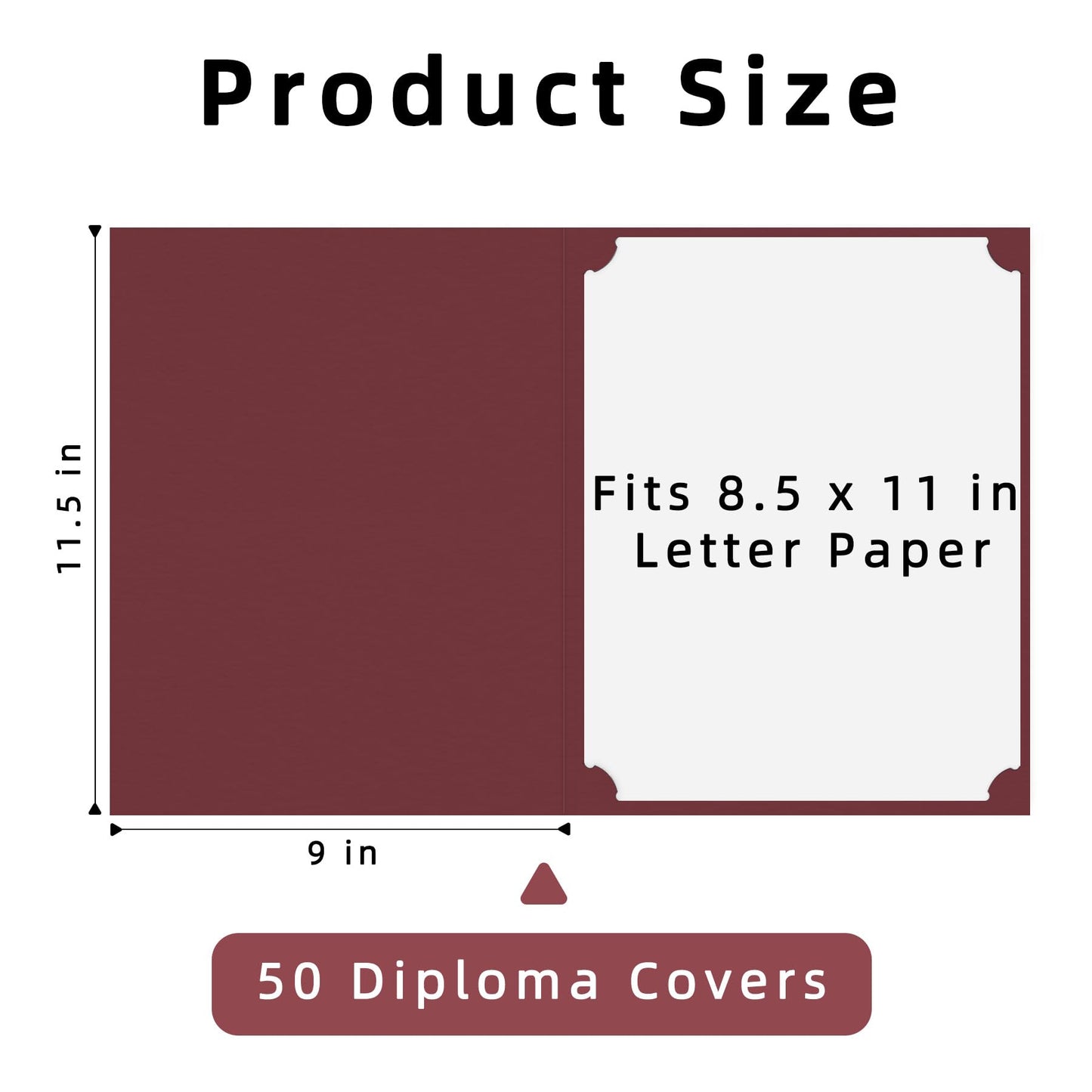 HAUTOCO 50 Packs Certificate Holders, Burgundy Diploma Holders, Document Award Covers Certificate Folders with Gold Foil Border for 8.5x11 Letter Size