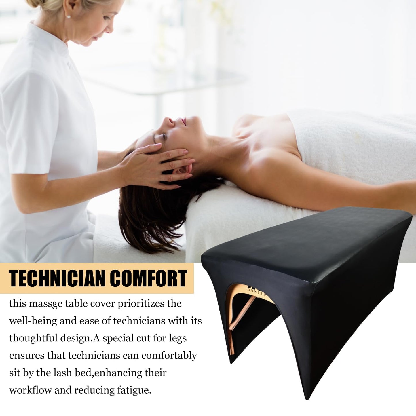 32-inch PU Leather Massage Table Cover (1-Pack) | Wipeable, Reusable & Waterproof Protector | Ideal for Salons, Spas, and Home Use