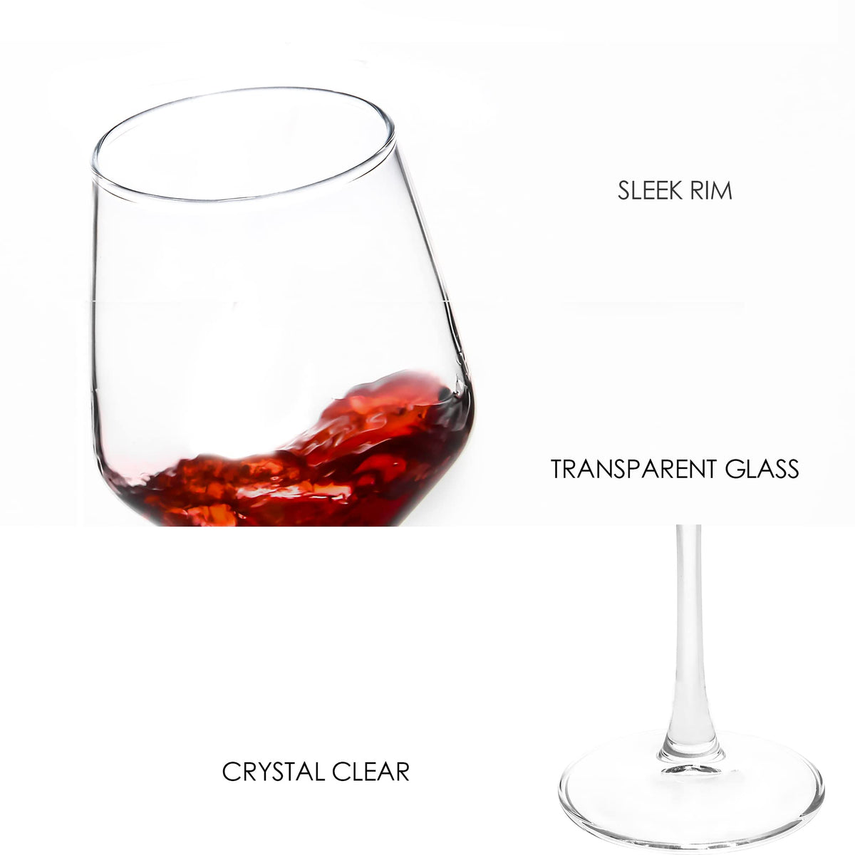 CZUMJJ Wine Glasses set of 12, 12 oz Durable Red White Wine Glasses for Wedding, Party, Dishwasher Safe
