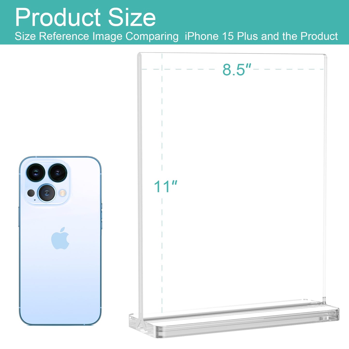 ADColor Acrylic Sign Holder 8.5x11 Vertical - 6 Pack Double Sided Flyer Brochure Document Display Stand Clear Plastic Table Menu Signs Paper Holder for Desk Picture Frame, Office, Store, Restaurant, Show Fair