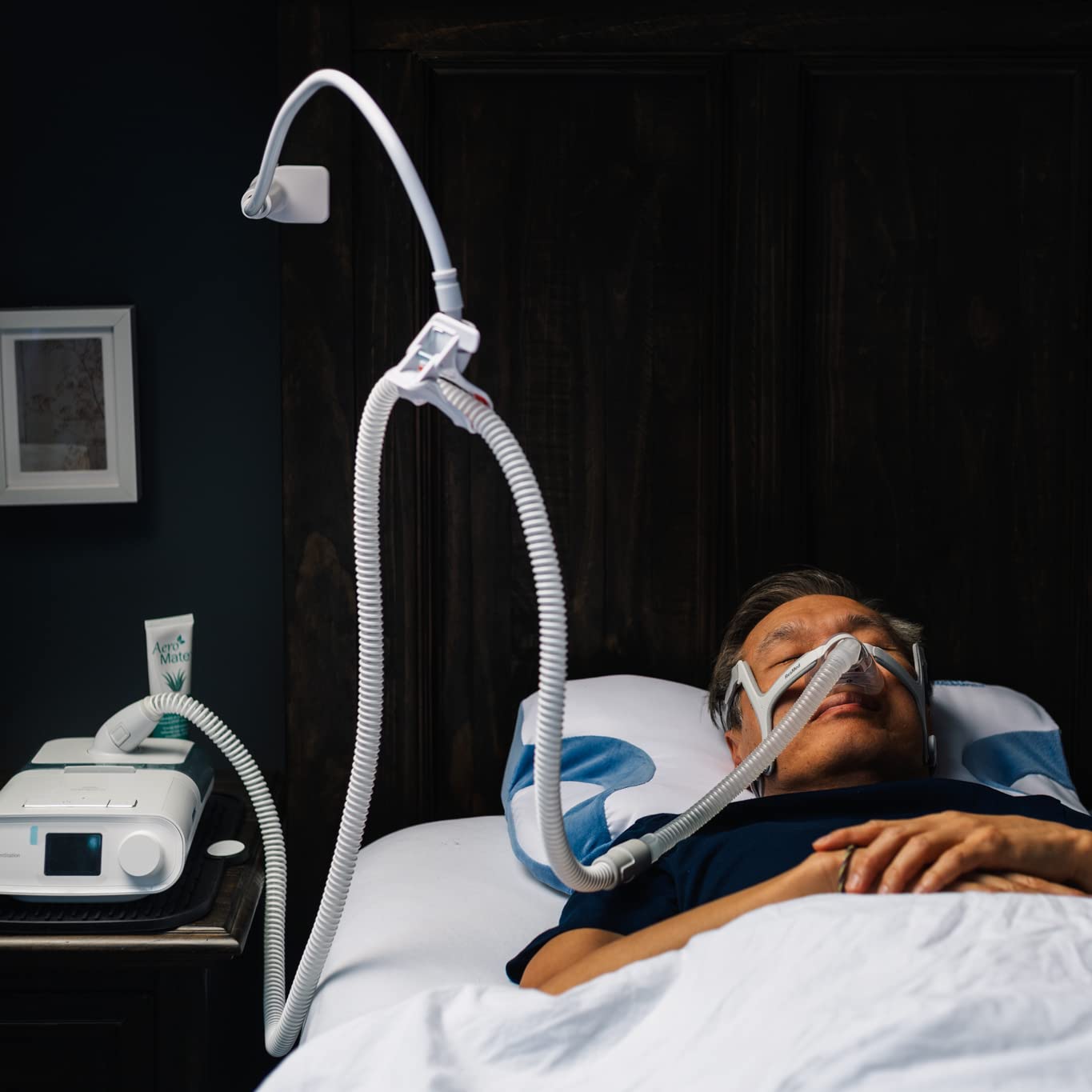 CPAPology Raptor CPAP Tubing Support Claw | Two Attachment Options | Adjustable Non-Slip Foot Clamp or Mattress Plate for Under Mattress | CPAP Equipment for CPAP Hose