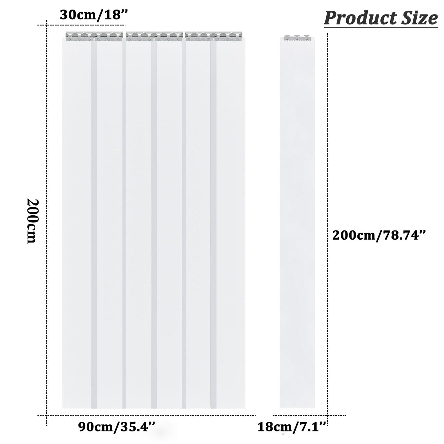 tonchean 6PCS PVC Strip Curtain, High Clear Curtain, Door Curtain, Plastic Door Strips for Garage Coolers Warehouse Storeroom Livestock Shed 78.7'' H x35.4''L