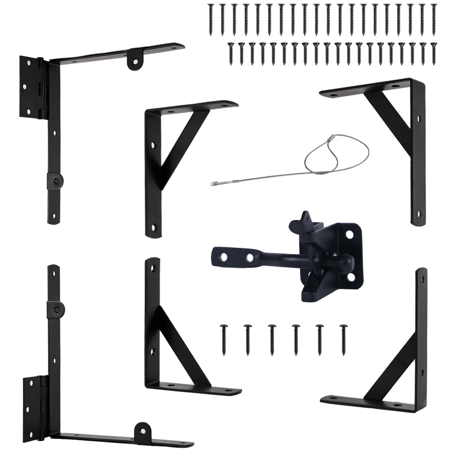 Anti Sag Gate Corner Brace Frame Kit - 1Set,Frame Hardware Kit with Self Locking Gate Latch,Heavy Duty Gate Corner Brace Bracket for Wooden Gate Fences,Shed Doors,Wood Windows,Corral Gates
