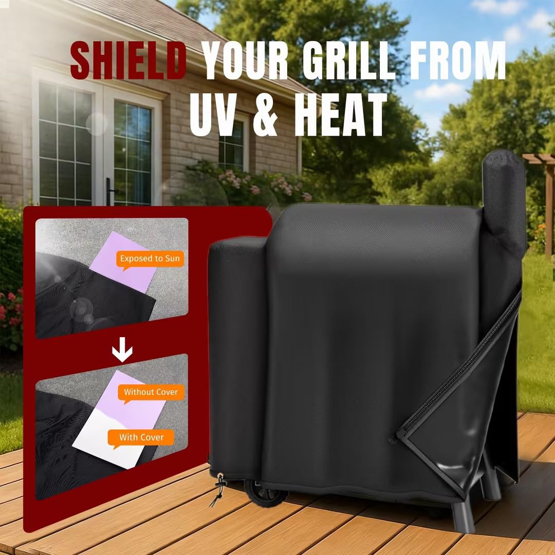 Upgraded Grill Cover for Traeger Pro Series 575/22, Sturdy & Waterproof, Special Zipper Design, Easy to Put On and Take Off