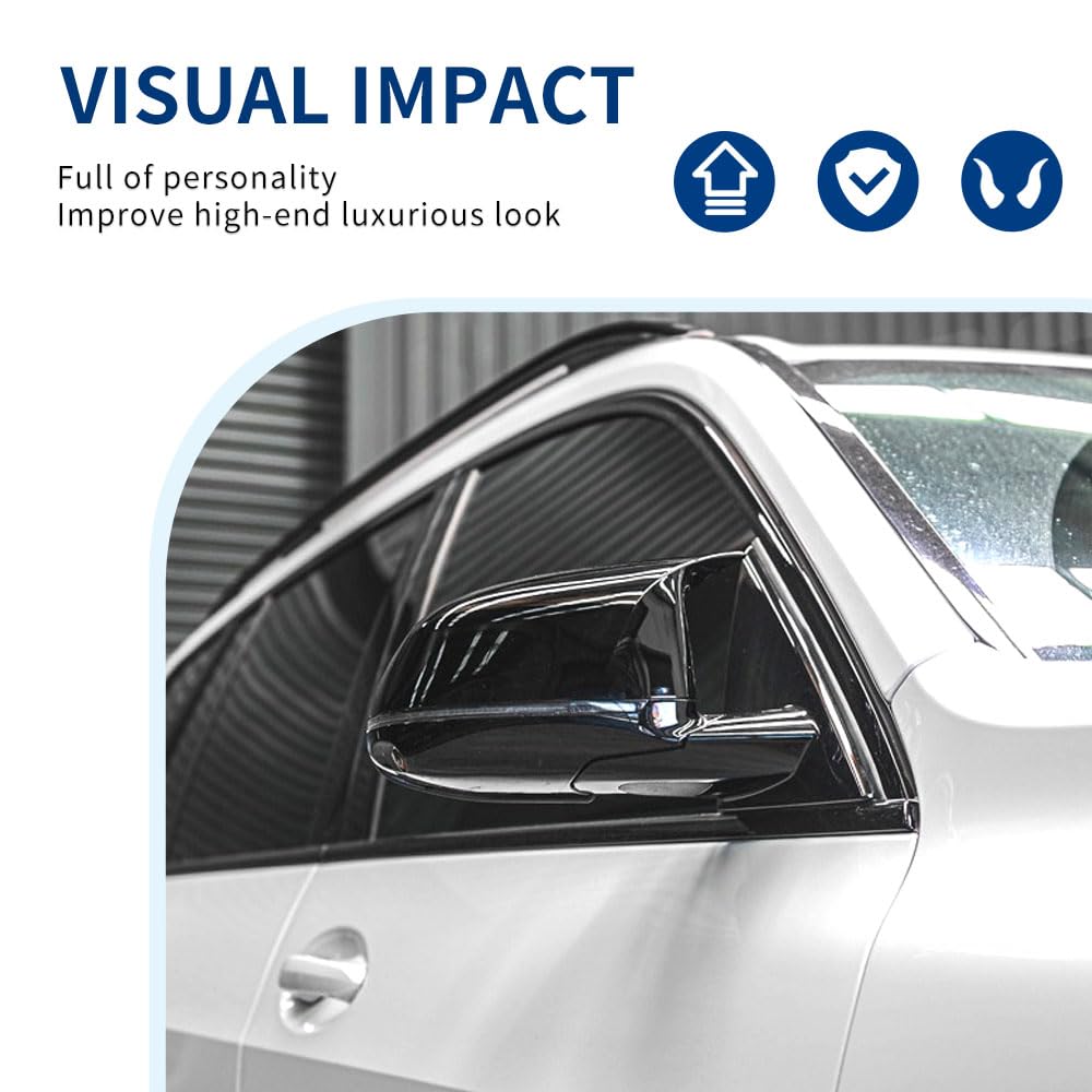 XPHAZZ Side Mirror Cover Compatible with X3 G01 X4 G02 / Pre-lci X5 G05 X6 G06 X7 G07 (Gloss Black, G01 G02 G05)