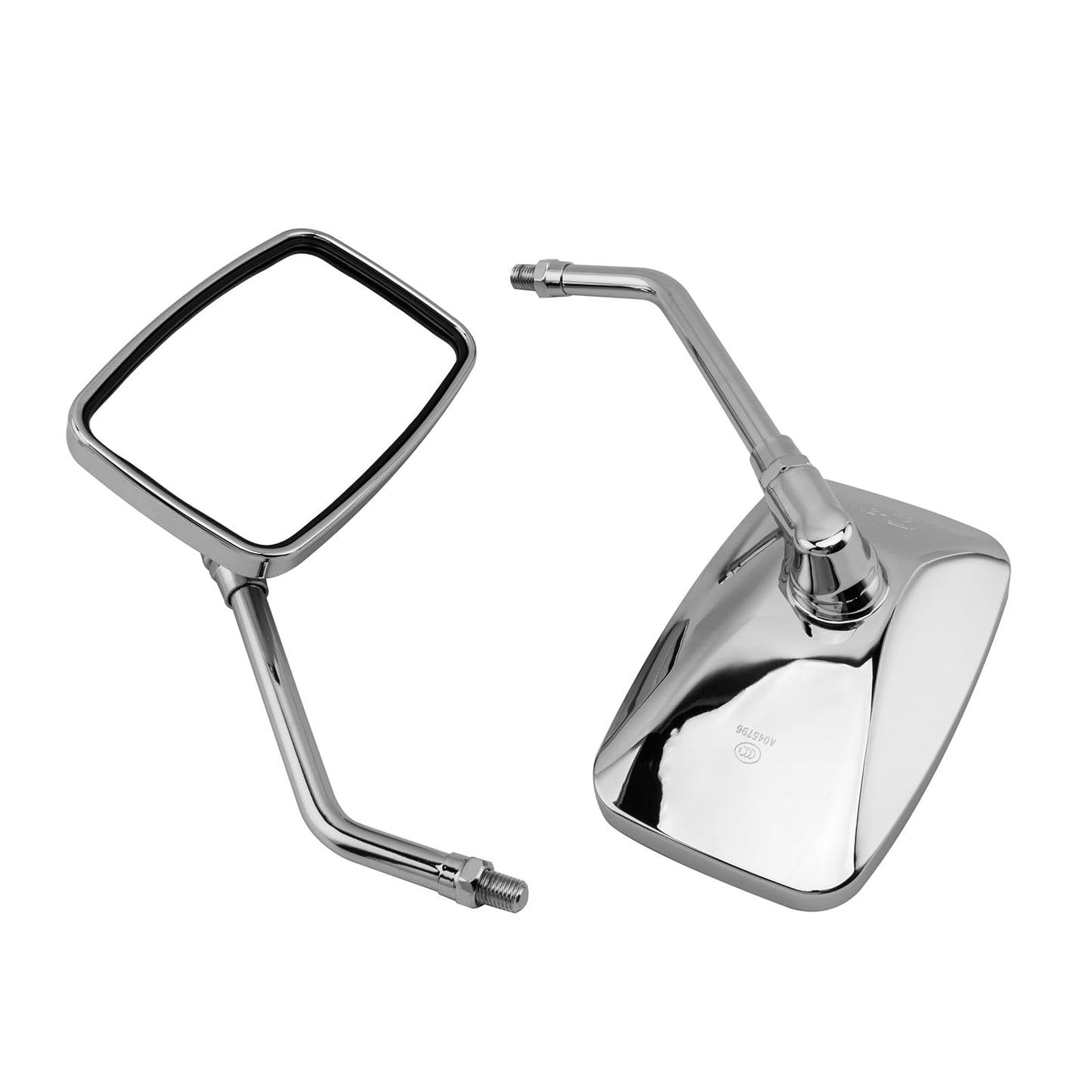 YOUNDERM 10MM Chrome Motorcycle Rectangle Handlebar Rearview Side Mirrors for Honda Sports Bike Suzuki Cruiser Scooter Aprilia Street Bike