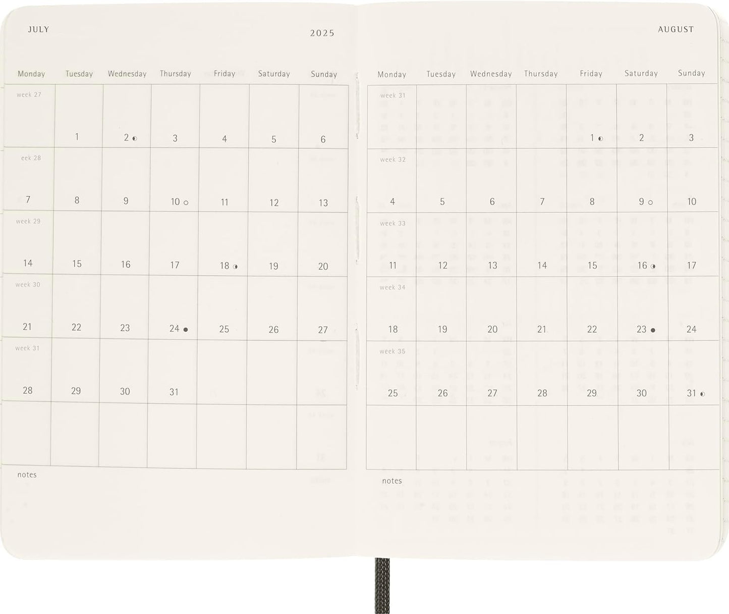Moleskine Classic 12 Month 2025 Daily Planner, Soft Cover, Pocket (3.5" x 5.5"), Myrtle Green, 400 pages