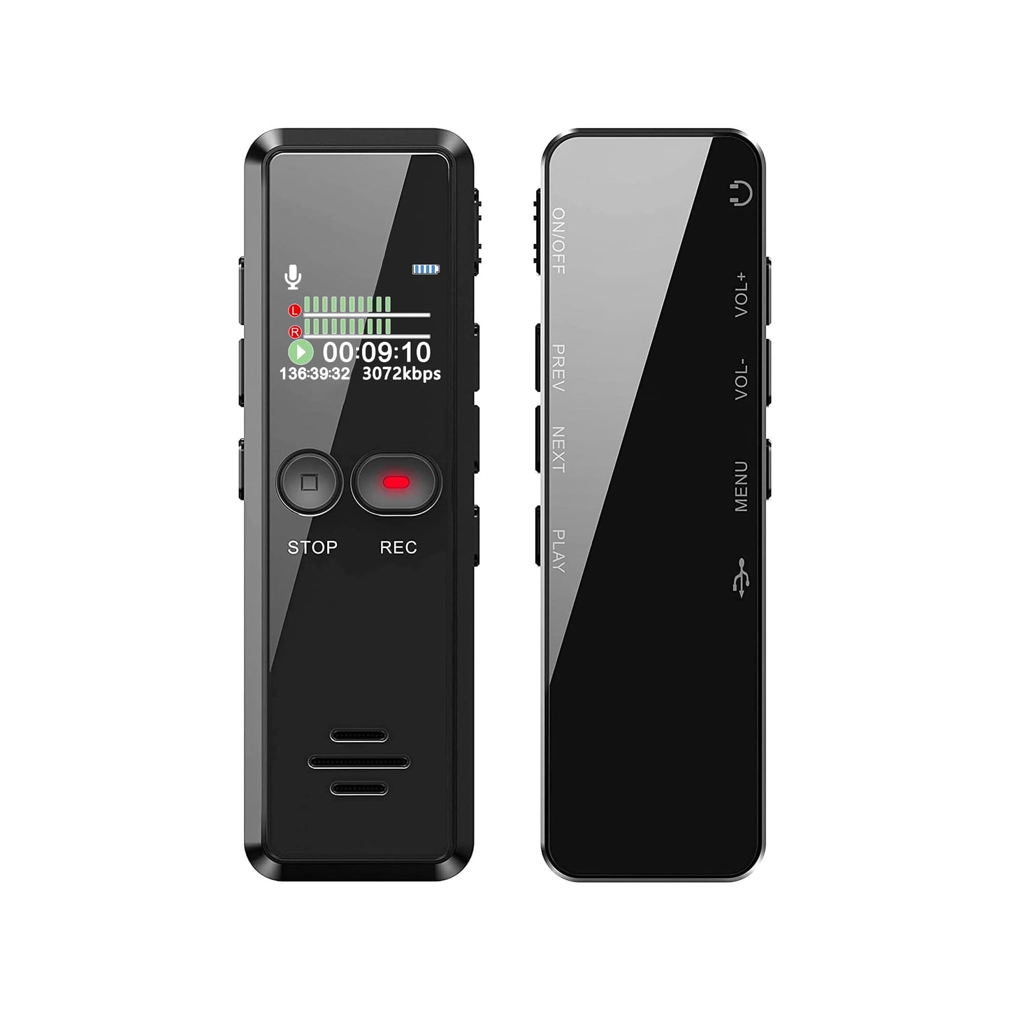 Liebssen Digital Voice Recorder with Playback, Enhanced Audio Dictaphone with One Touch, 64G 1536Kbps HD Recording Noise Reduction USB Charge MP3 Player Recorder for Lecture Interview Meeting (64, GB)