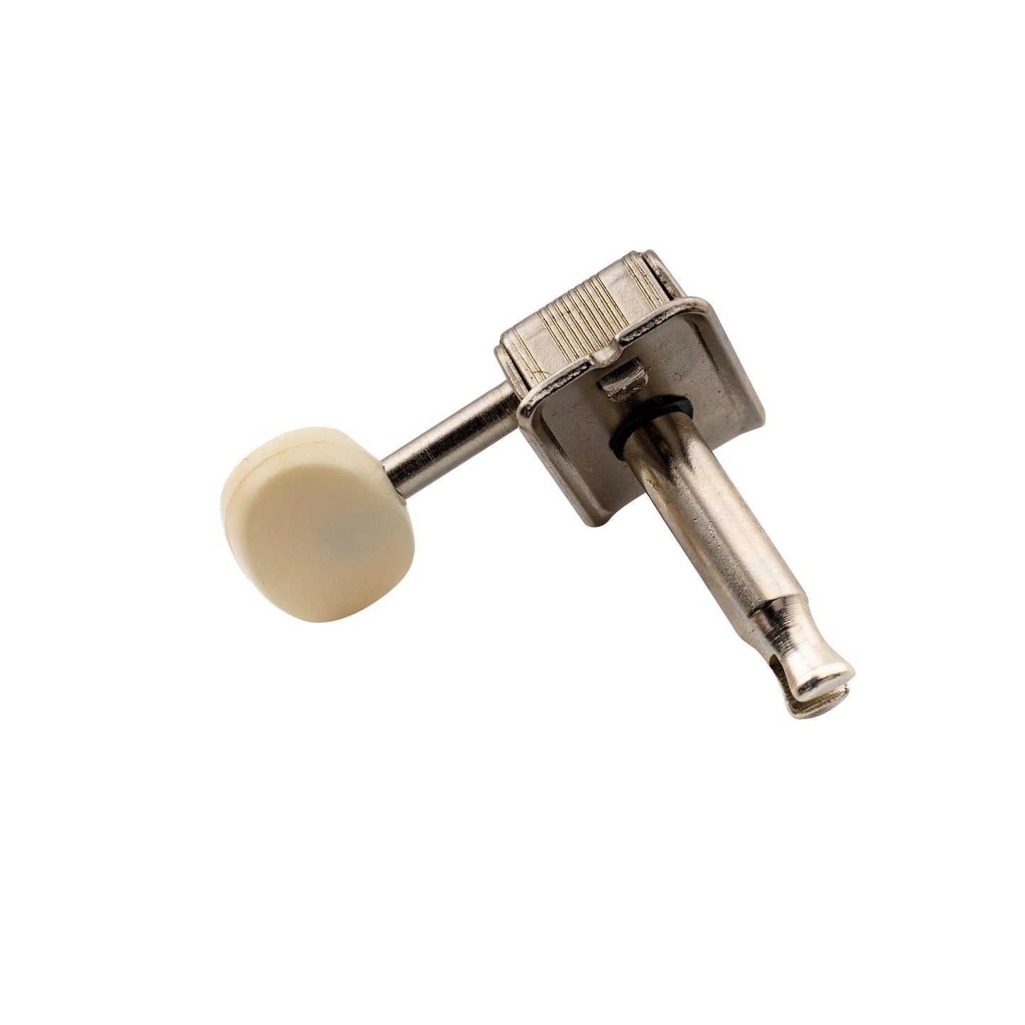 Wilkinson Deluxe WJ55 Vintage 6 Inline Guitar Tuners Split Post Machine Heads Tuning Pegs Keys for Classic Vibe Fender Strat/Tele Style Electric Guitar, Nickel with Off White Button
