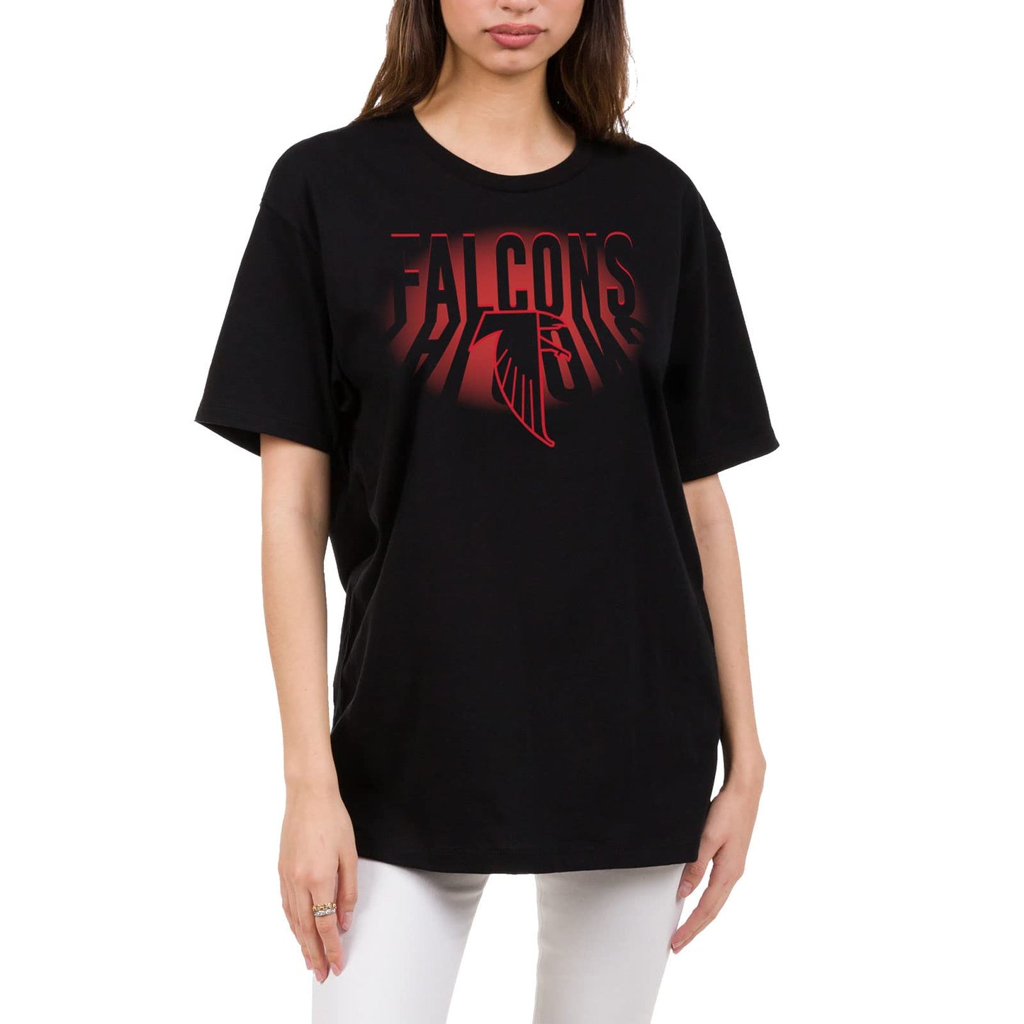 Junk Food Clothing x NFL - Atlanta Falcons - Team Spotlight - Unisex Adult Short Sleeve Fan T-Shirt for Men and Women - Size Large Black