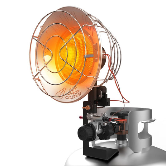 Propane Tank Top Heater, CAMPLUX Outdoor Tanktop Heater with Tip-Over Switch for Garage, Camping, Hunting, Single Burner Heavy Duty Steel 15,000 BTU