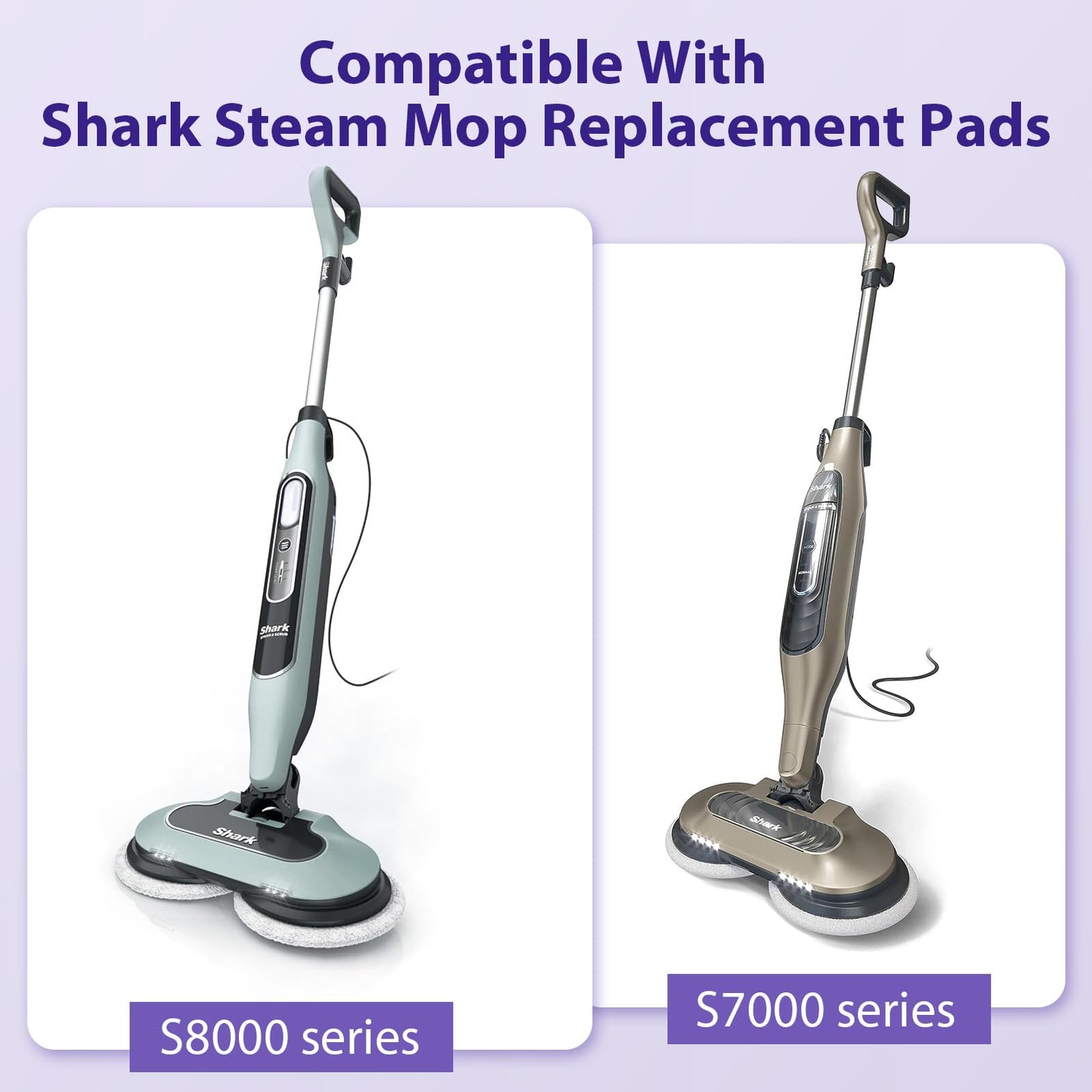 12 Pack S8001 S8201 S8000 S7001 Steam and Scrub Mop Pads for Shark S8001 S8201 S8000 S7001 S7201 S7005 S7000AMZ S7000 S7001TGT S7020 Steam & Scrub Steam Mop for Model XKITP7000