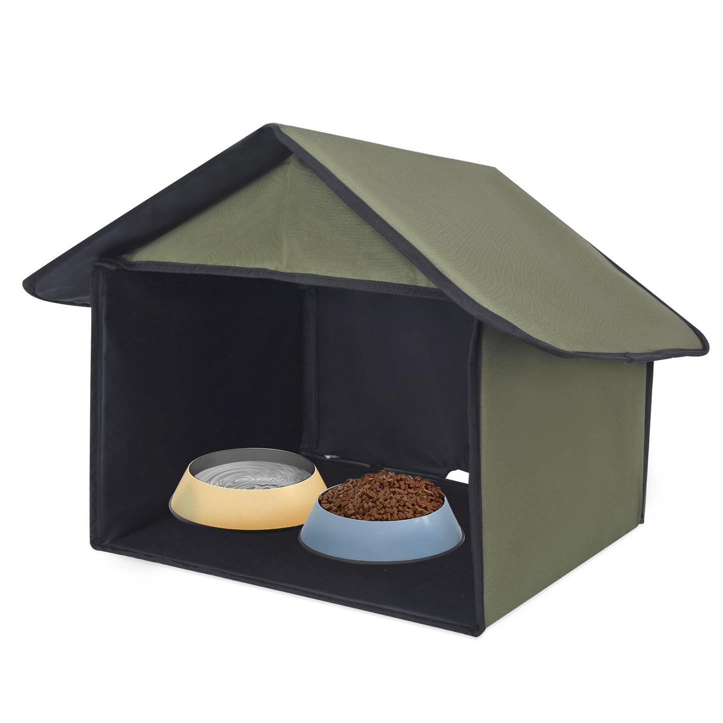Soekoa Outdoor Cat Feeding Station, Stray Cat Shelter, Cat Shelter Outdoor for Food and Wate, Waterproof Pet Shelter for Cats Birds, Rabbits and Small Dog