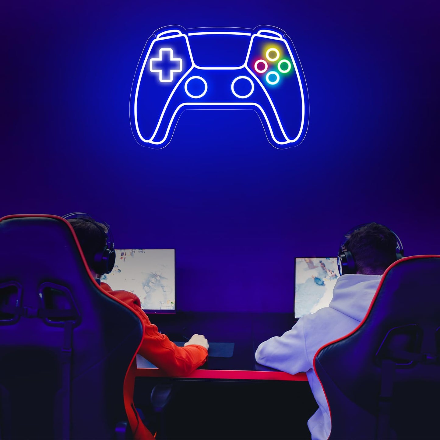 Ethereal Lomoer Gamer Neon Sign, Gamepad Shaped LED Sign for Room Decor, Gaming Boys Wall USB Powered Gifts Teens, Boys, Kids Blue