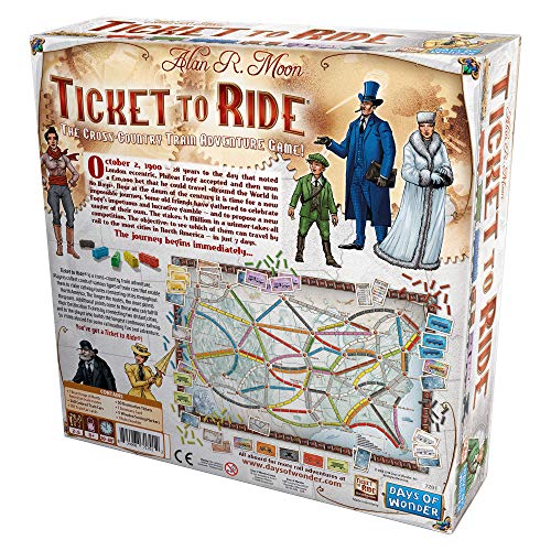 Ticket to Ride Board Game for Family- A Cross-Country Train Adventure for Friends! Strategy Game for Kids & Adults, Ages 8+, 2-5 Players, 30-60 Minute Playtime, Made by Days of Wonder