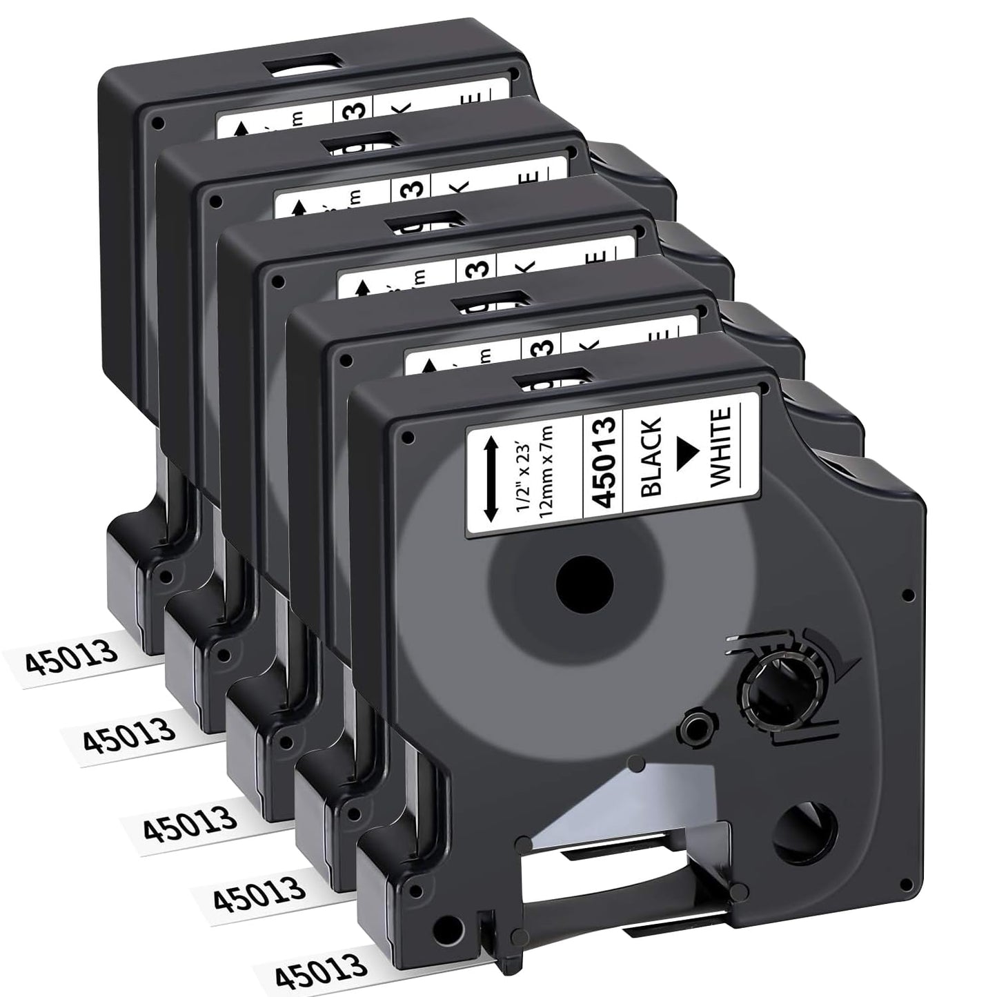 10 Pack Tape Label Replacements Compatible for Dymo D1 45013 S0720530 45013s, 12mm x 7m Black on White Label Maker Refills for LabelManager 160 210D 280 360D 260P 420P PnP 450D