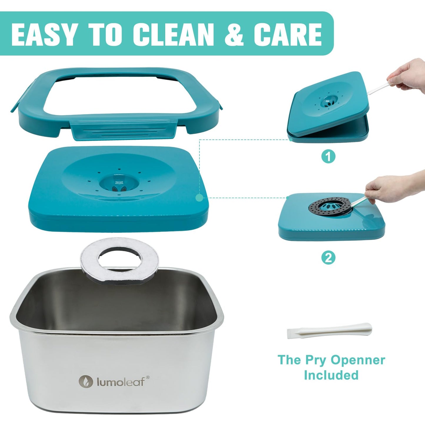 LumoLeaf Dog Water Bowl, Splash-Free Pet Slow Water Feeder Bowl, No Spill Dog Bowl, Vehicle Carried Water Bowl for Dogs Cats Pets (4L Blue)