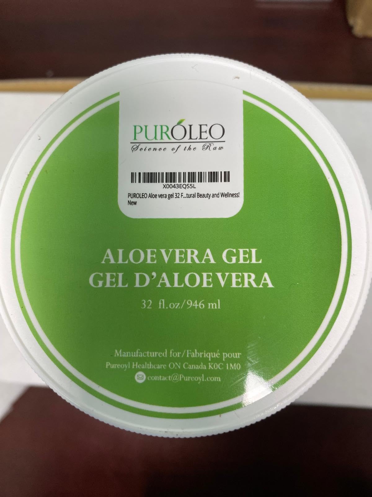 PUROLEO Aloe vera gel 32 Fl Oz/946 ML (Made in Canada) aloe vera gel for face aloe vera gel for hair aloe vera gel for skin Made from aloe vera gel Explore the Goodness - 100% Pure Aloe Vera Gel - Your Go-To for Natural Beauty and Wellness!