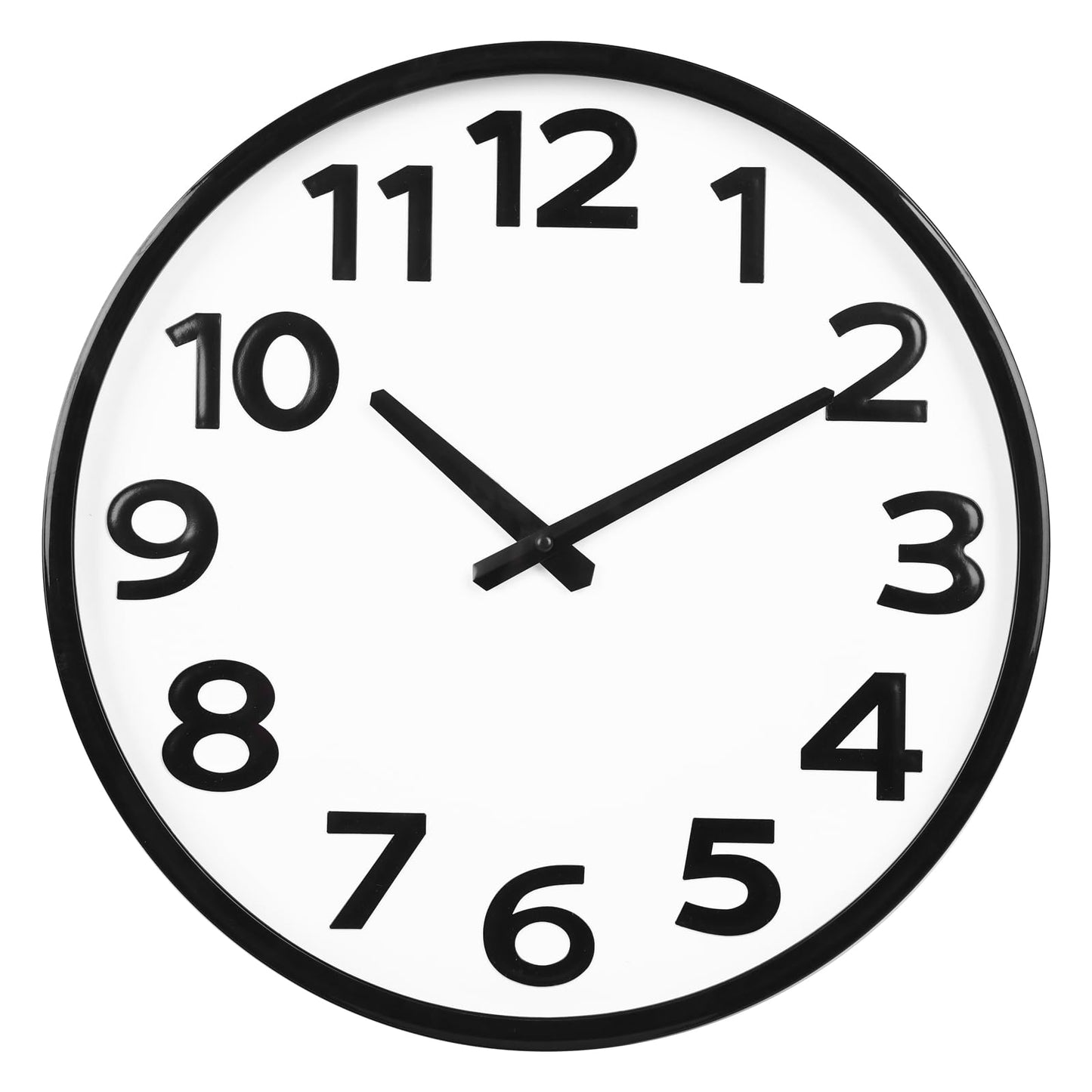 16 Inch Large Wall Clock with Big Number - Battery Operated Silent Non-Ticking Easy to Read Analog Wall Clocks for Living Room, School, Office or Seniors