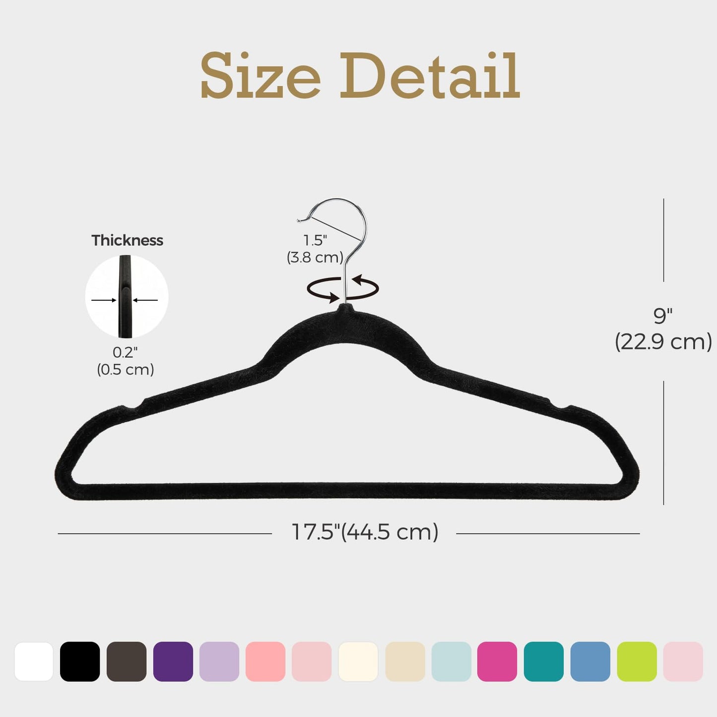 HOUSE DAY Black Velvet Hangers 60 Pack, Felt Hangers Space Saving Clothes Hanger, Non Slip Hangers Coat Hanger with 360 Degree Rotatable Hook, Durable & Thin Hangers for Closet