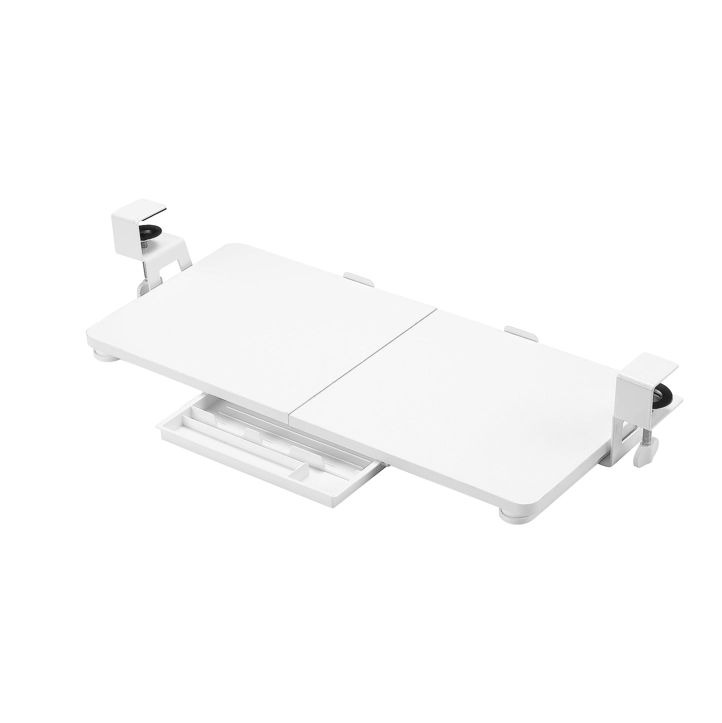 ETHU Keyboard Tray, 26.77" X 11.81" Large Size Keyboard Tray Under Desk with C Clamp-on Mount Easy to Install, Computer Keyboard Stand for Home and Office Wood