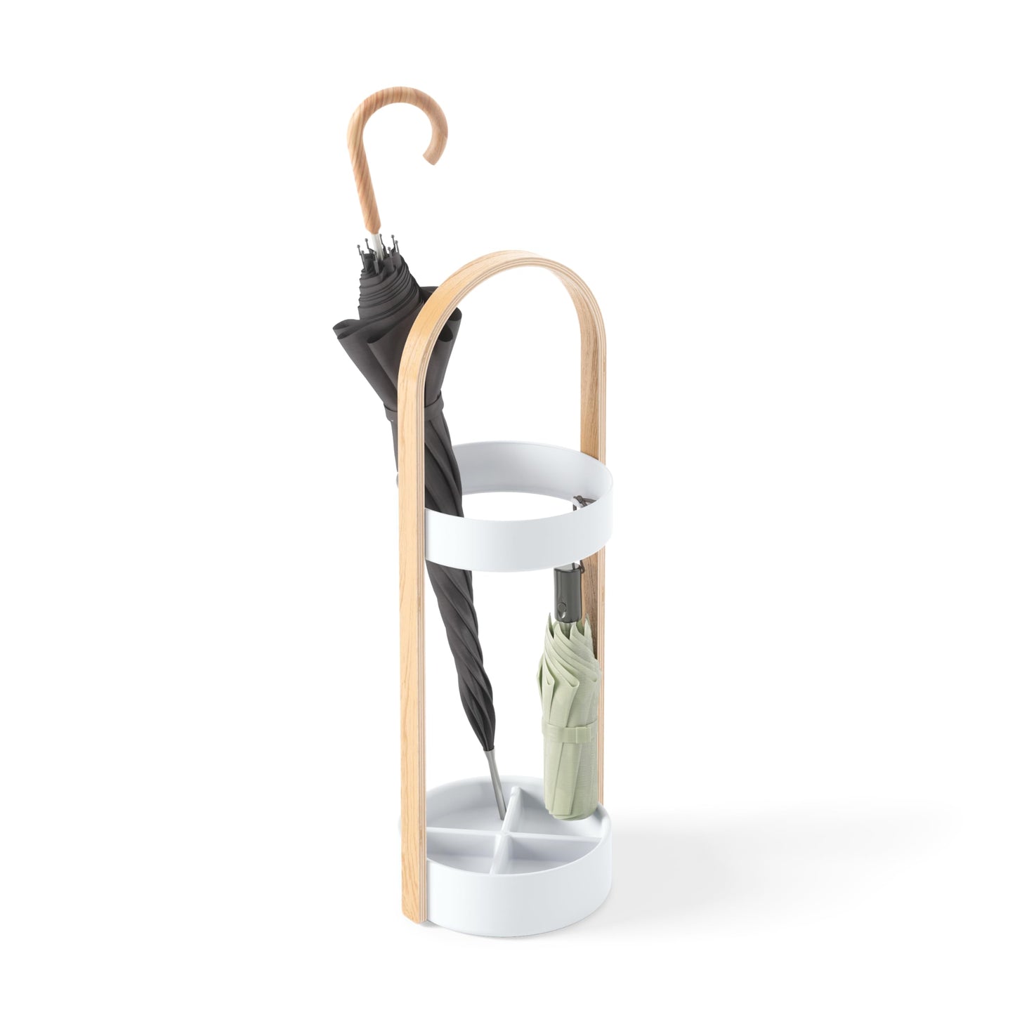 Umbra Bellwood Umbrella Stand, Space-Saving Umbrella Stand, Great for The Front Door/Entryway, White Natural