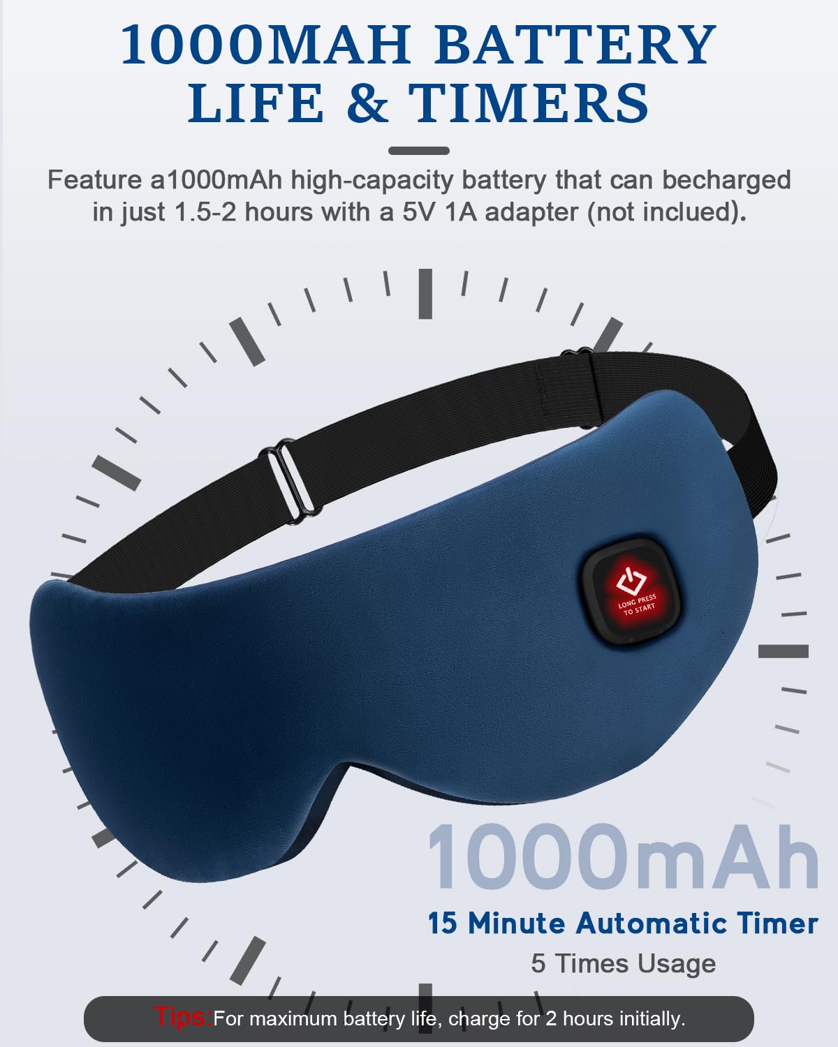 Cordless Heated Mask for Dry Eyes, Light Blocking Sleeping Mask, Warm Compresses Electric Heating Pad for Stye Treatment, Blepharitis, Sinus, Migraine - Gifts for Women and Men