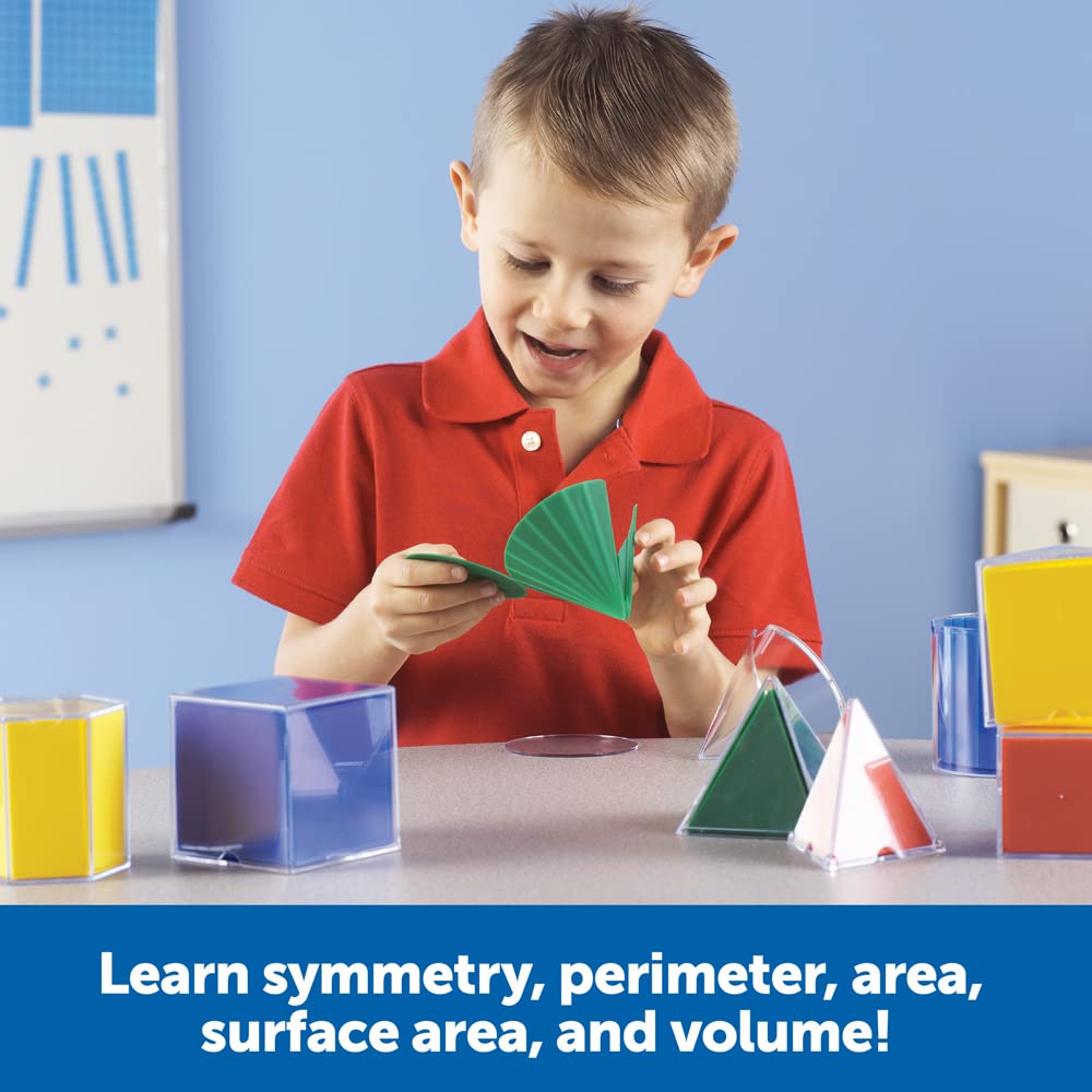 Learning Resources Folding Geometric Shapes, Geometry Accessories, Teacher Aids, Math Helper, 16-Piece Set, Ages 7+, Multi-color